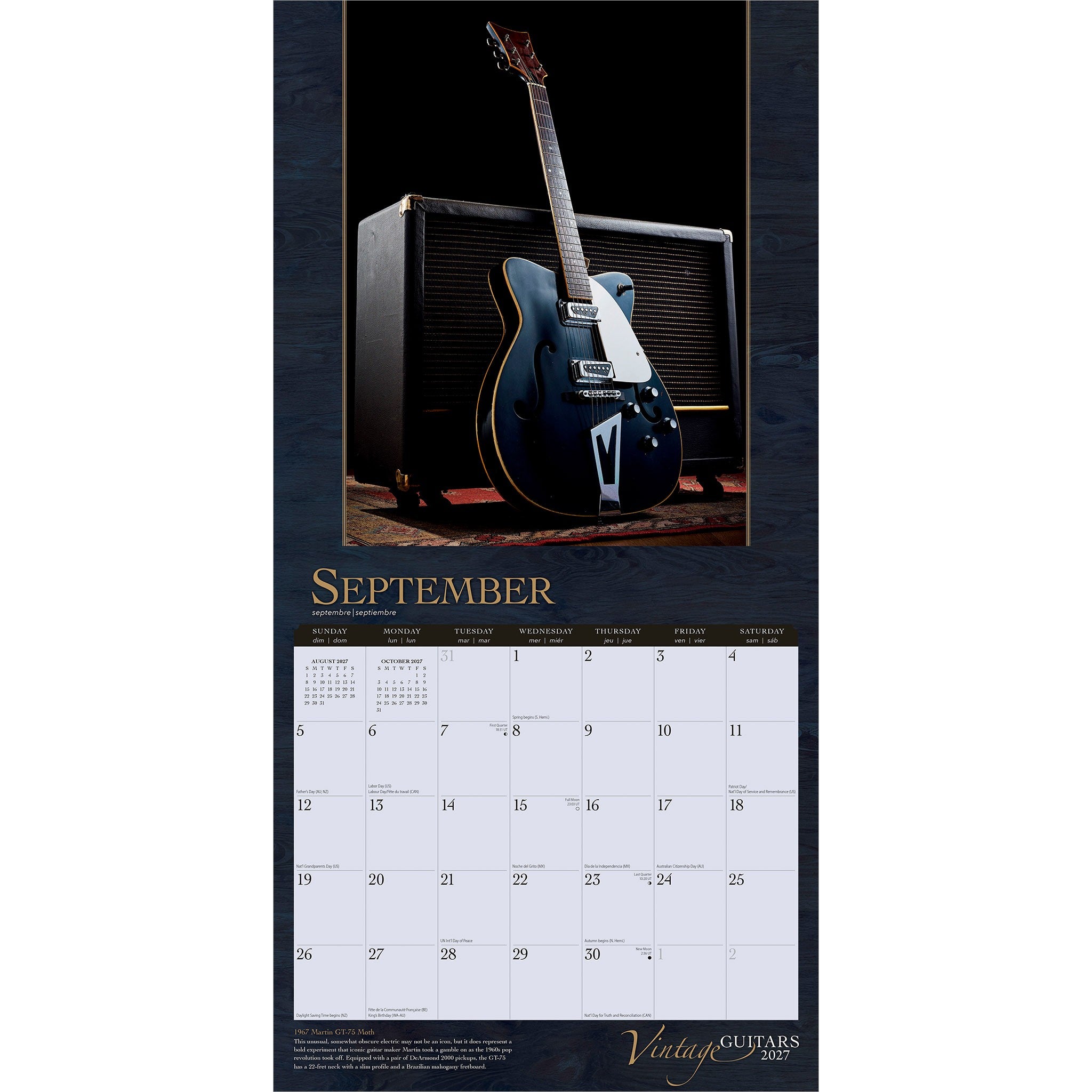 Vintage Guitars 2027 Wall Calendar
