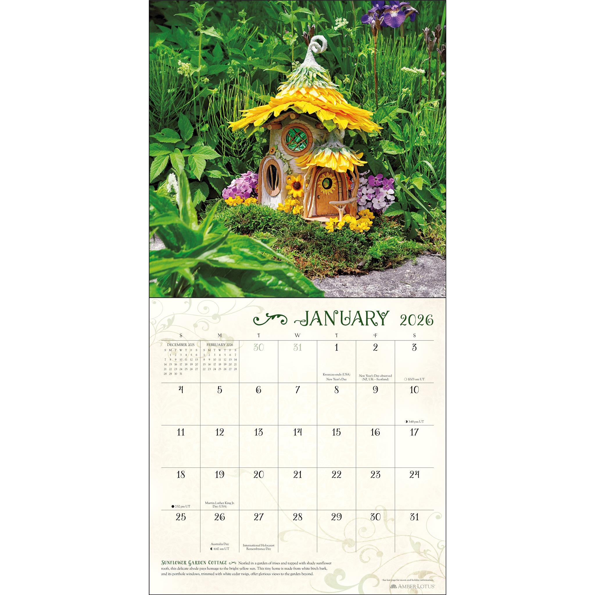 Calendrier mural Maisons de fées 2026