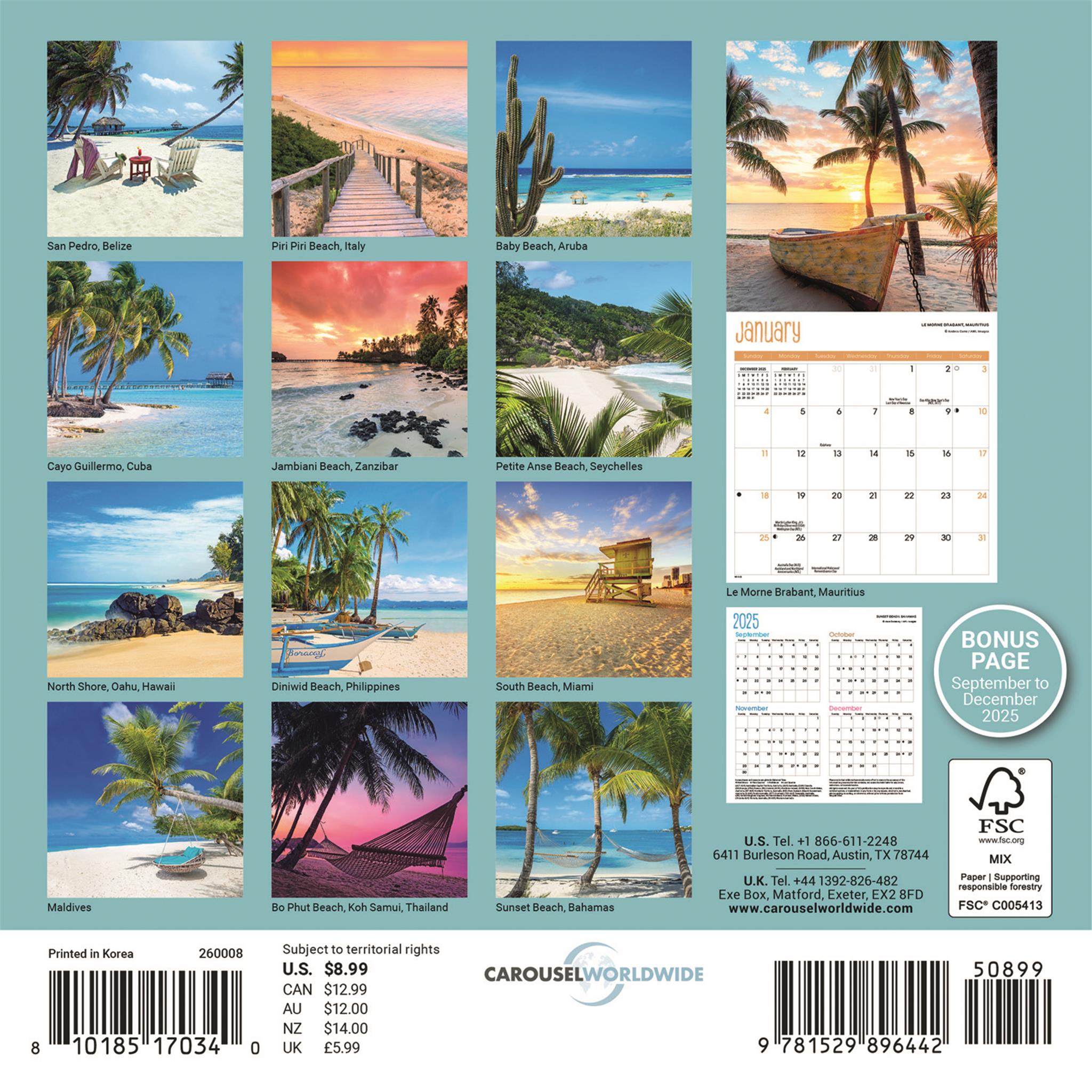 Mini-calendrier des plages 2026