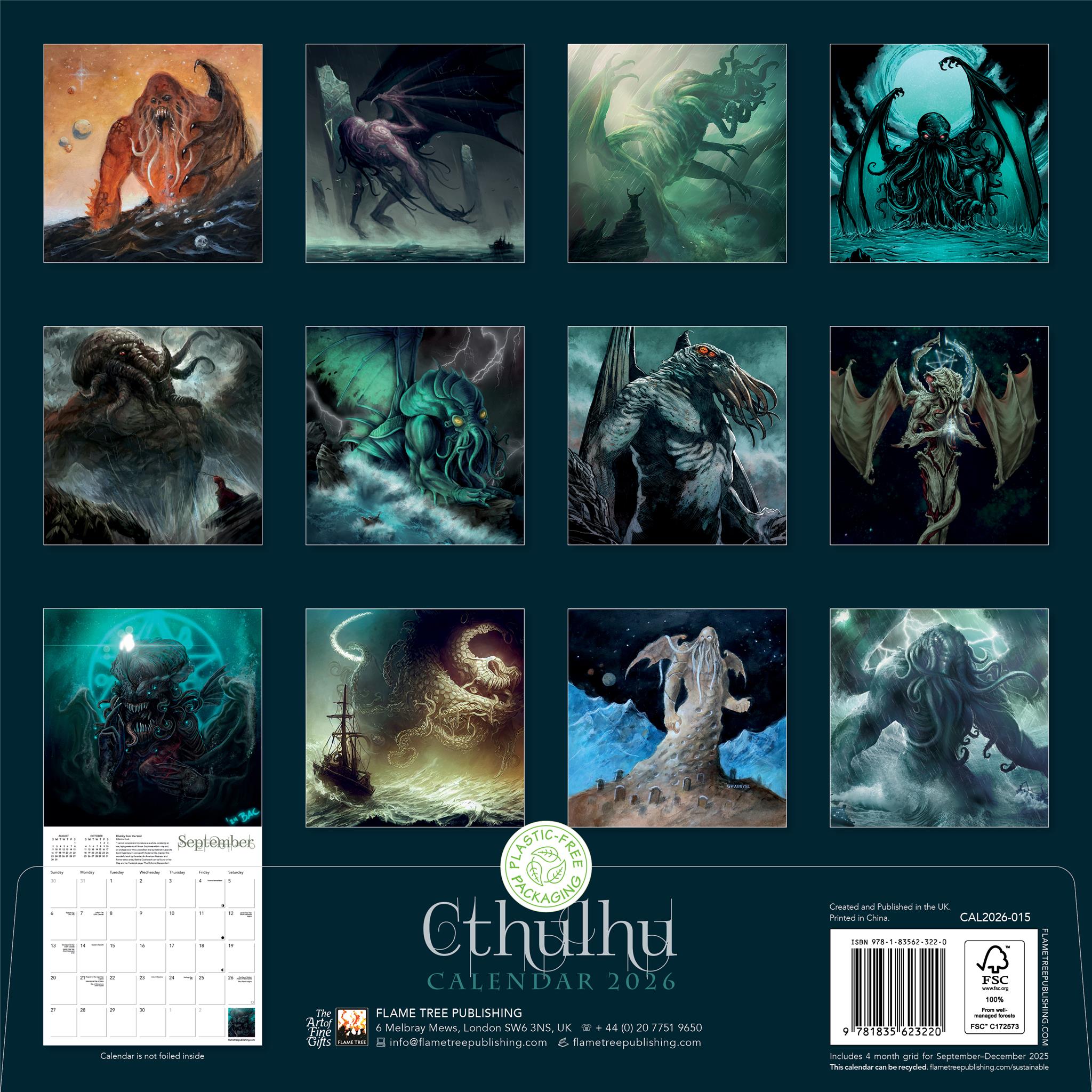 Calendrier mural Cthulhu 2026 - Disponible uniquement en ligne