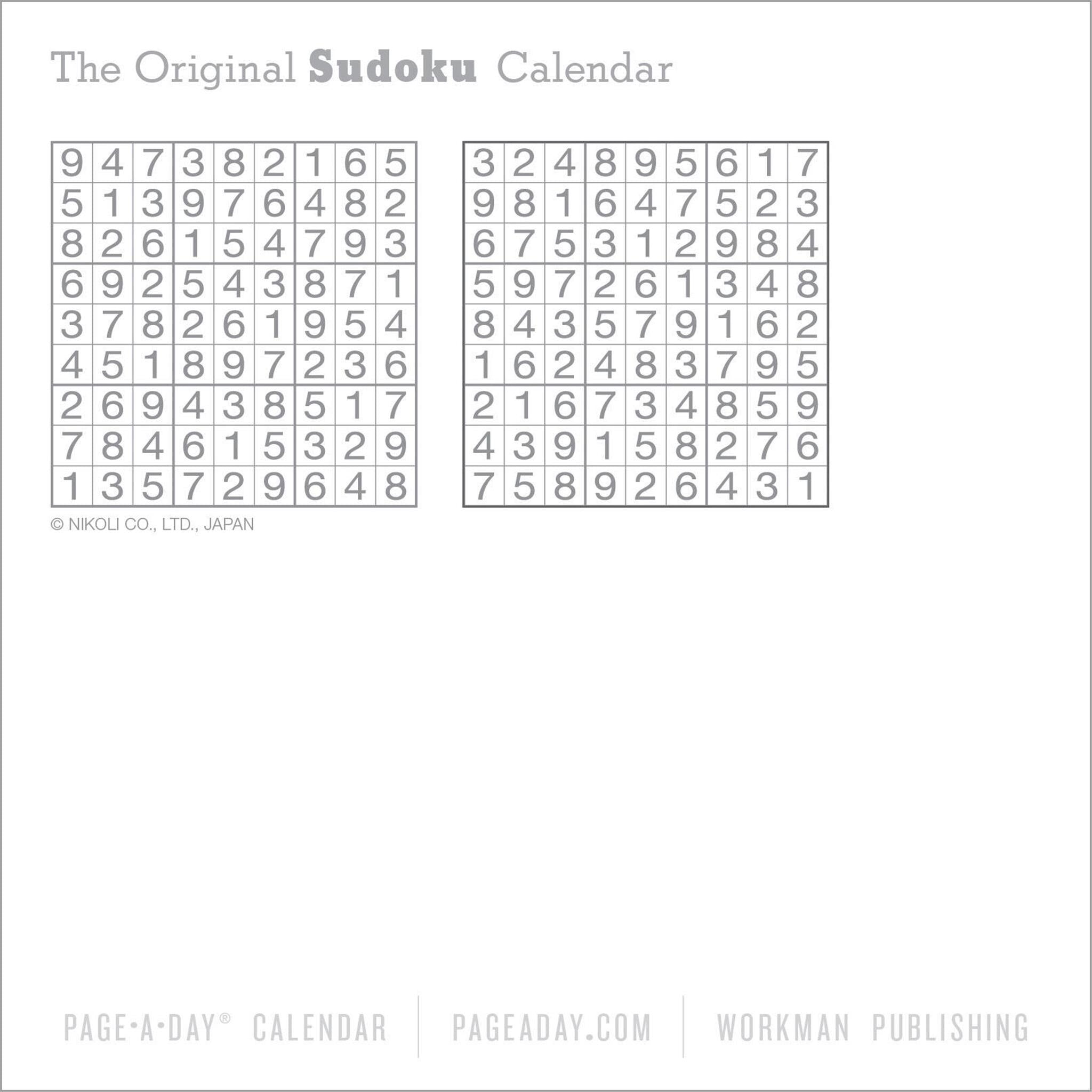 Calendrier Sudoku 2026