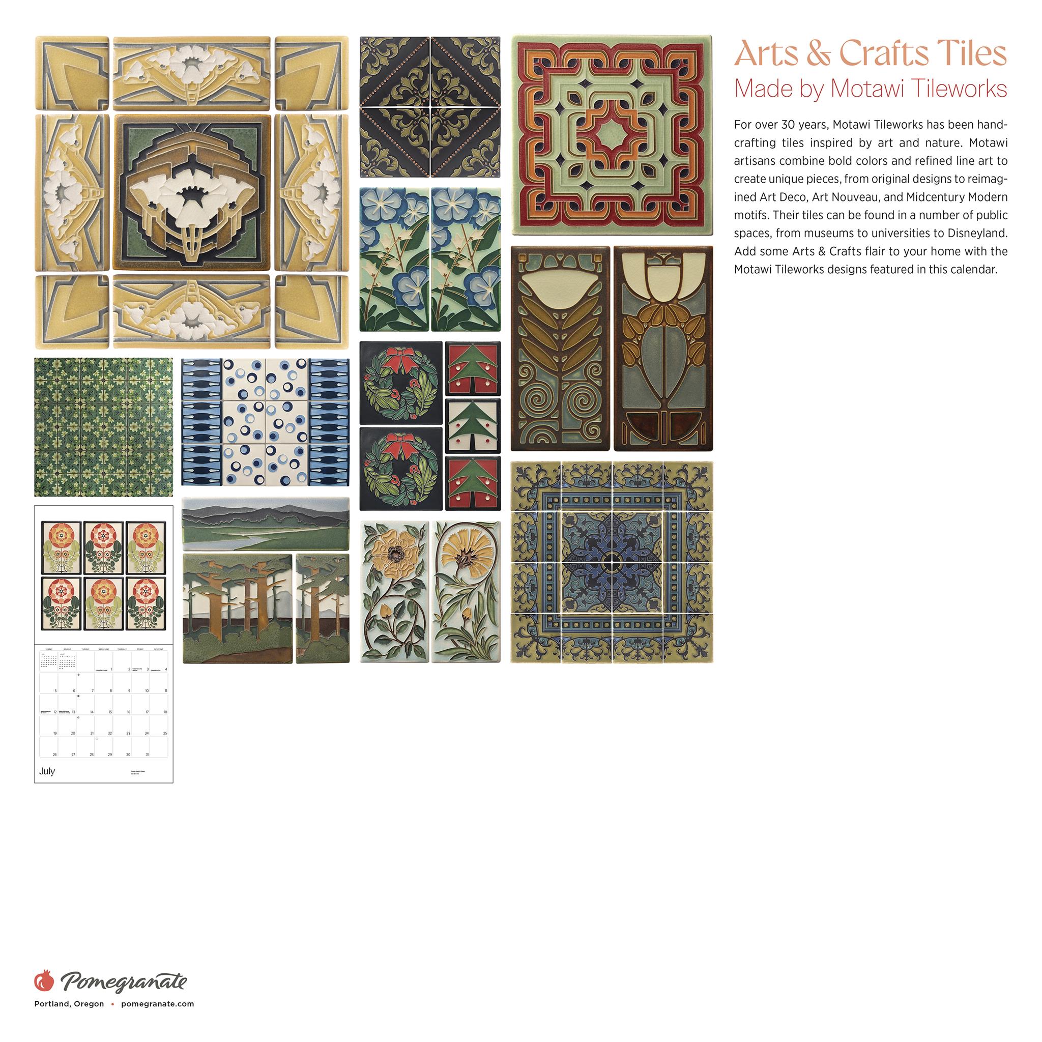 Calendrier mural Arts and Crafts Tiles 2026 - Disponible uniquement en ligne