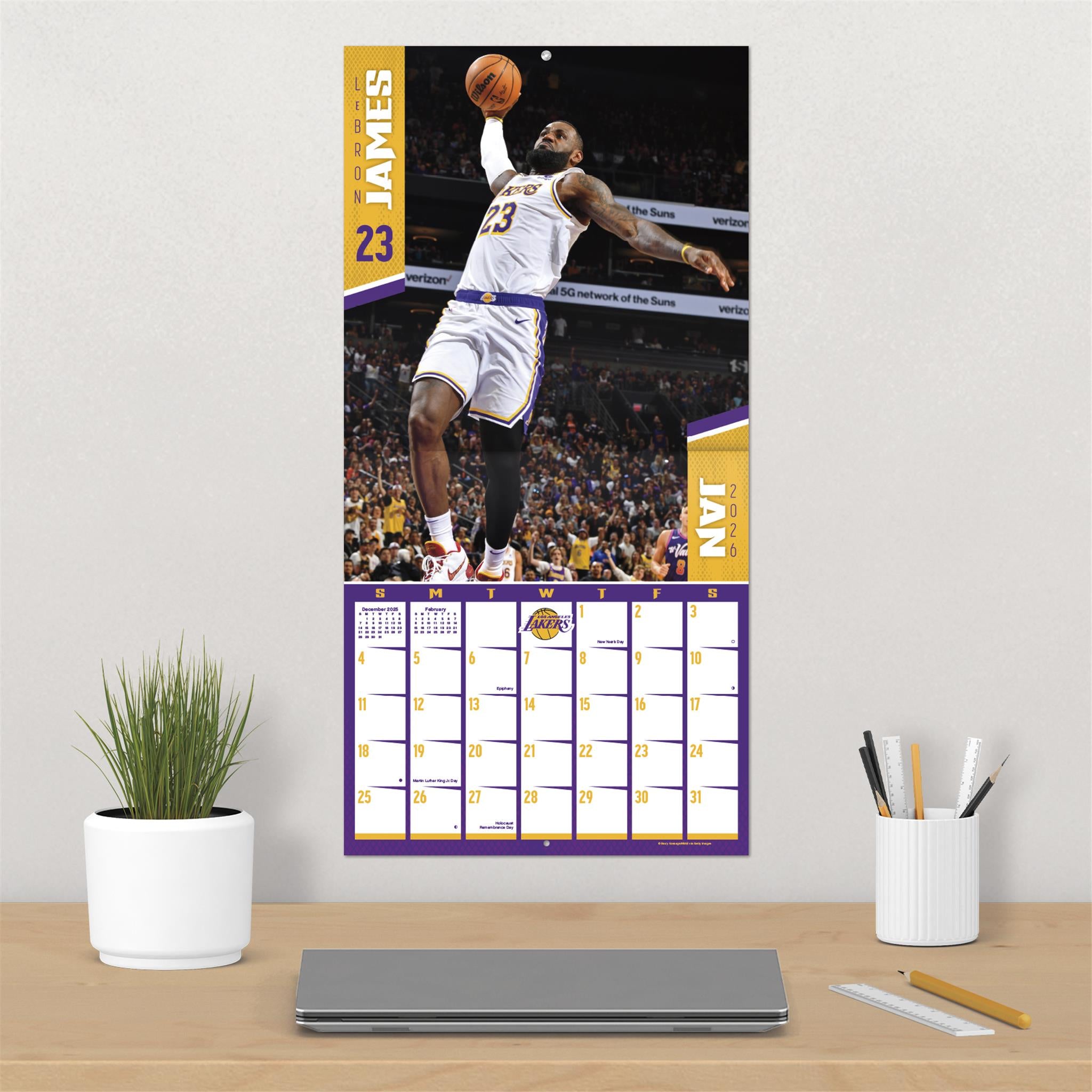 NBA Dunks 2026 Wall Calendar