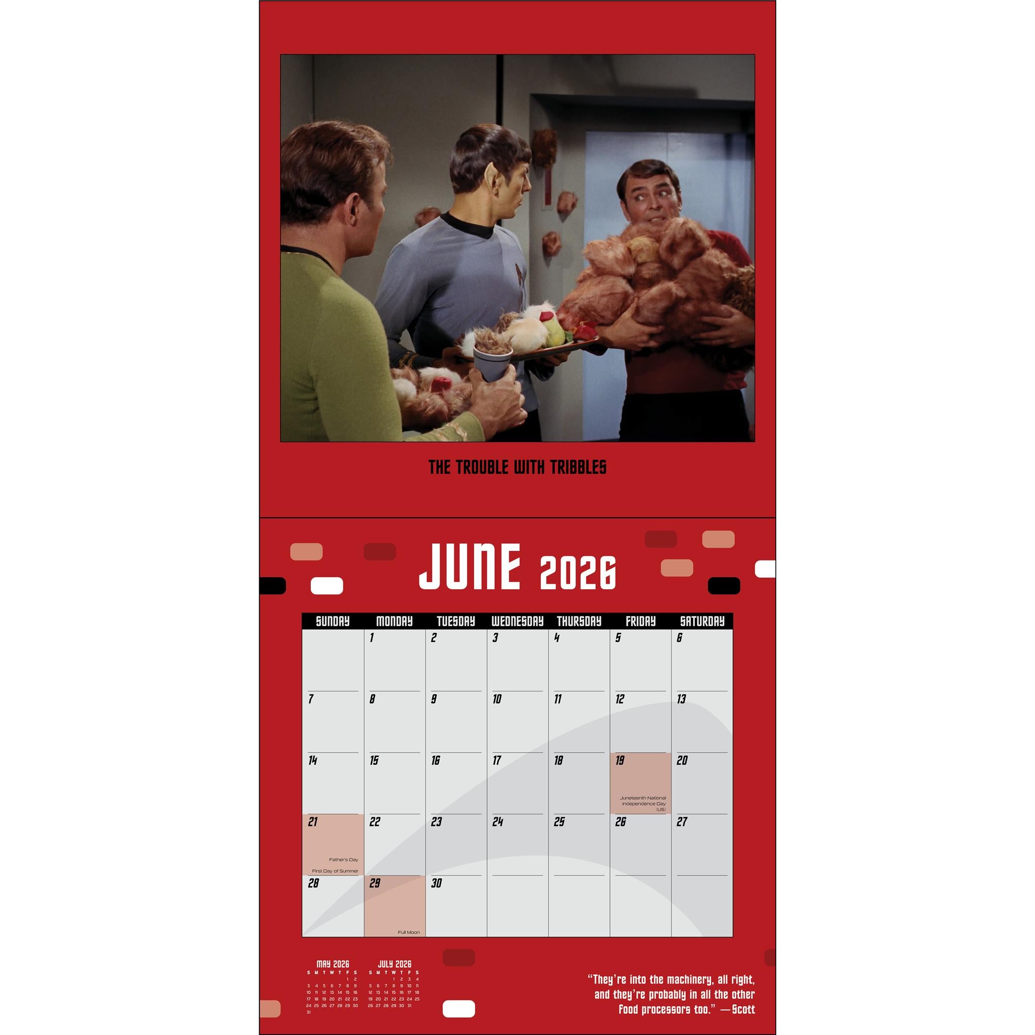 Calendrier mural Star Trek 2026