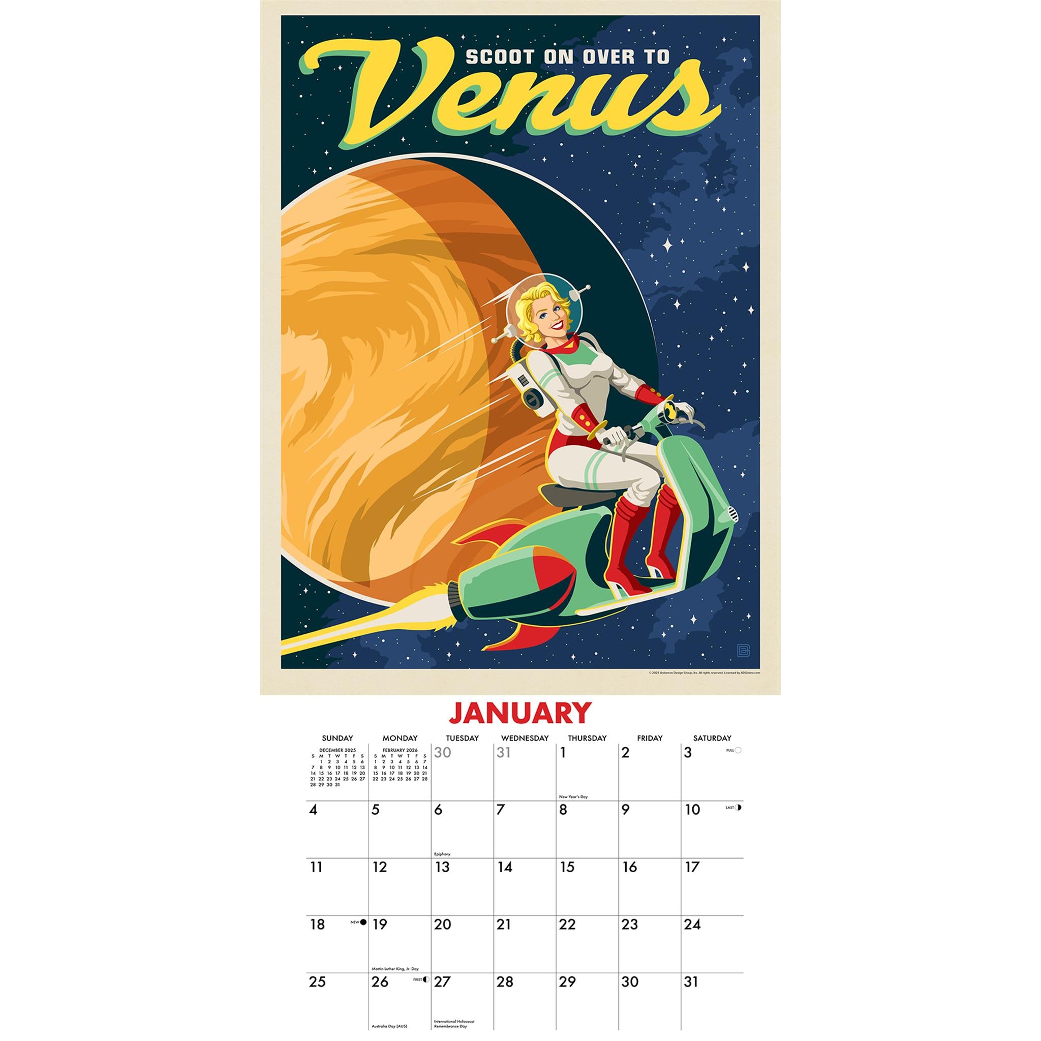 Space Travel Art 2026 Wall Calendar - Online Only