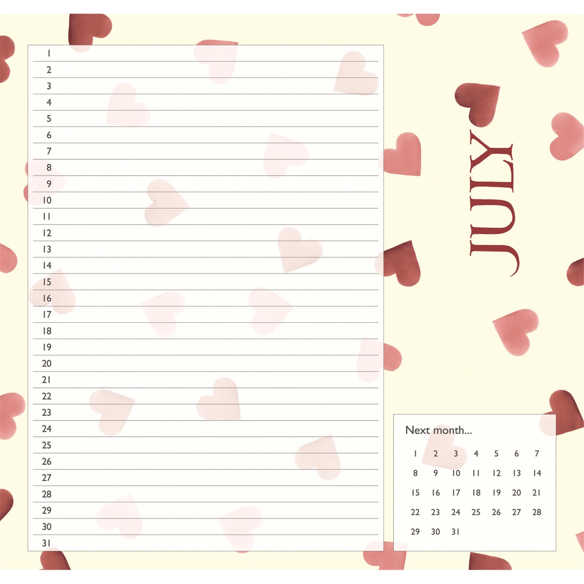 Mini-calendrier d'anniversaire et d'occasions spéciales d'Emma Bridgewater (non daté)