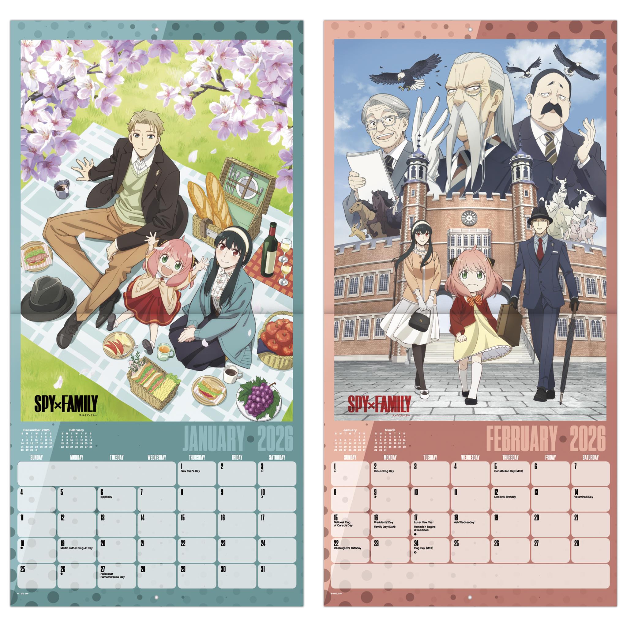 Calendrier mural Spy X Family 2026