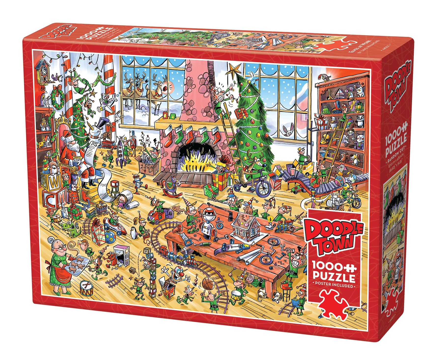 Puzzle de 1000 pièces DoodleTown « Les elfes au travail » - Disponible uniquement en ligne