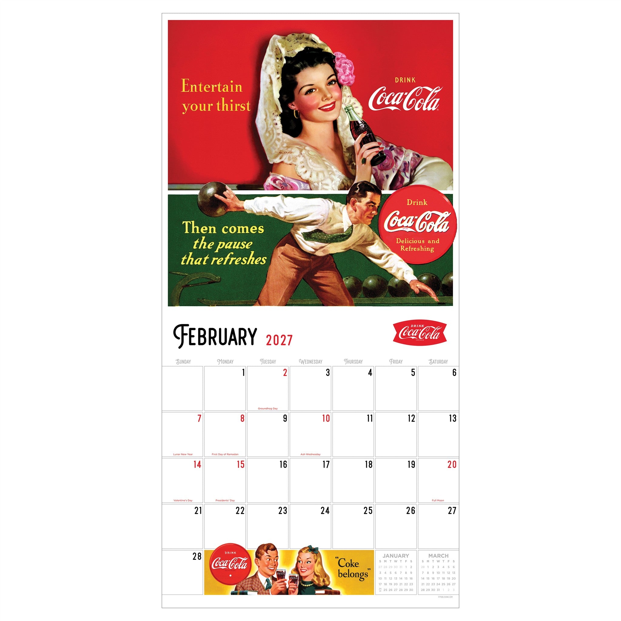 Coke: Vintage Nostalgia 2027 Wall Calendar - Online Only