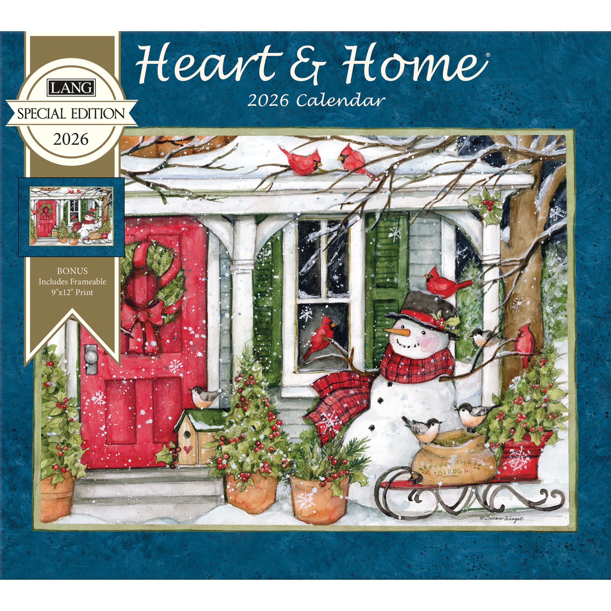 Calendrier mural Heart And Home 2026 Édition Spéciale Deluxe avec impression