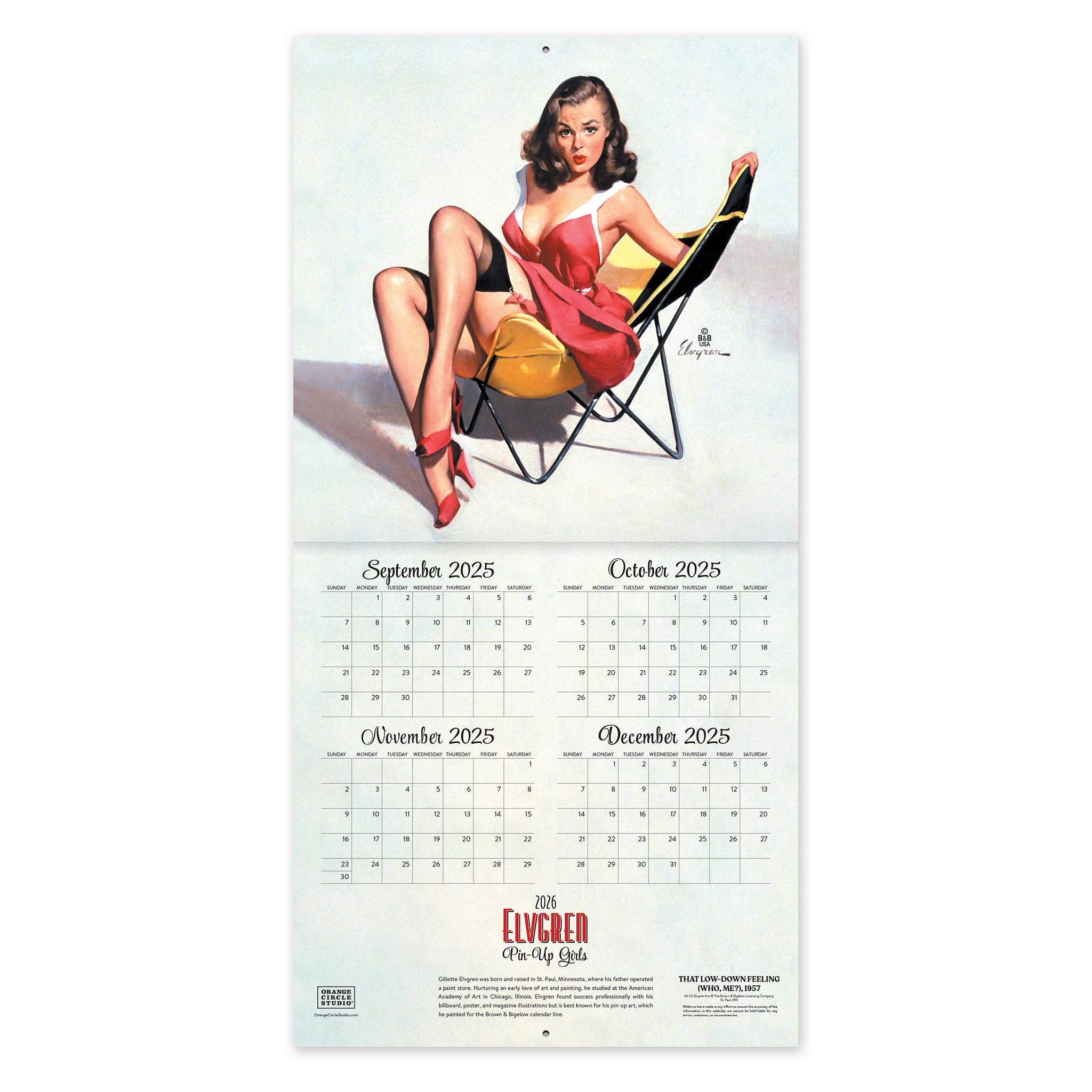 Elvgren Pin Up Girls 2026 Wall Calendar