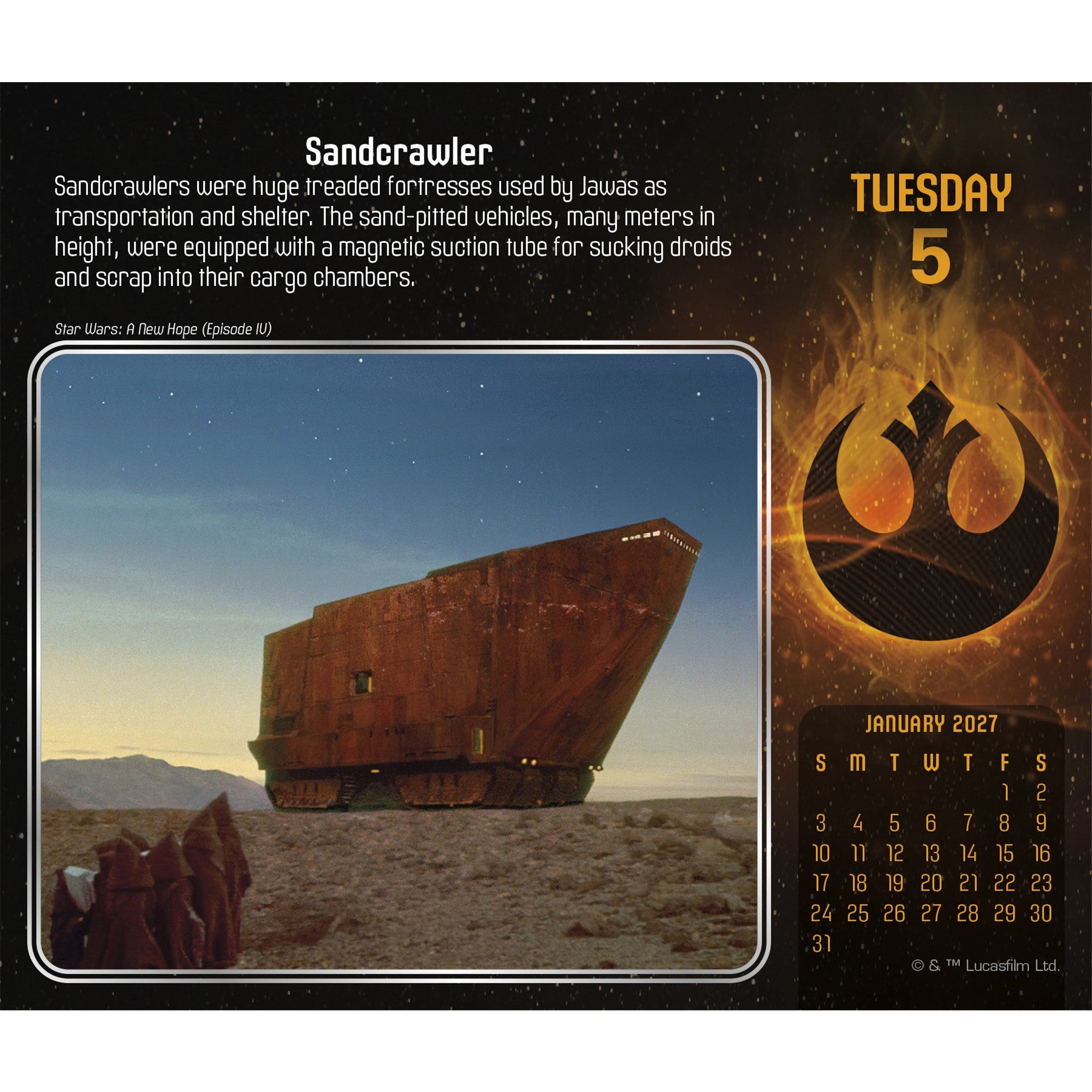 Calendrier perpétuel Star Wars 2027