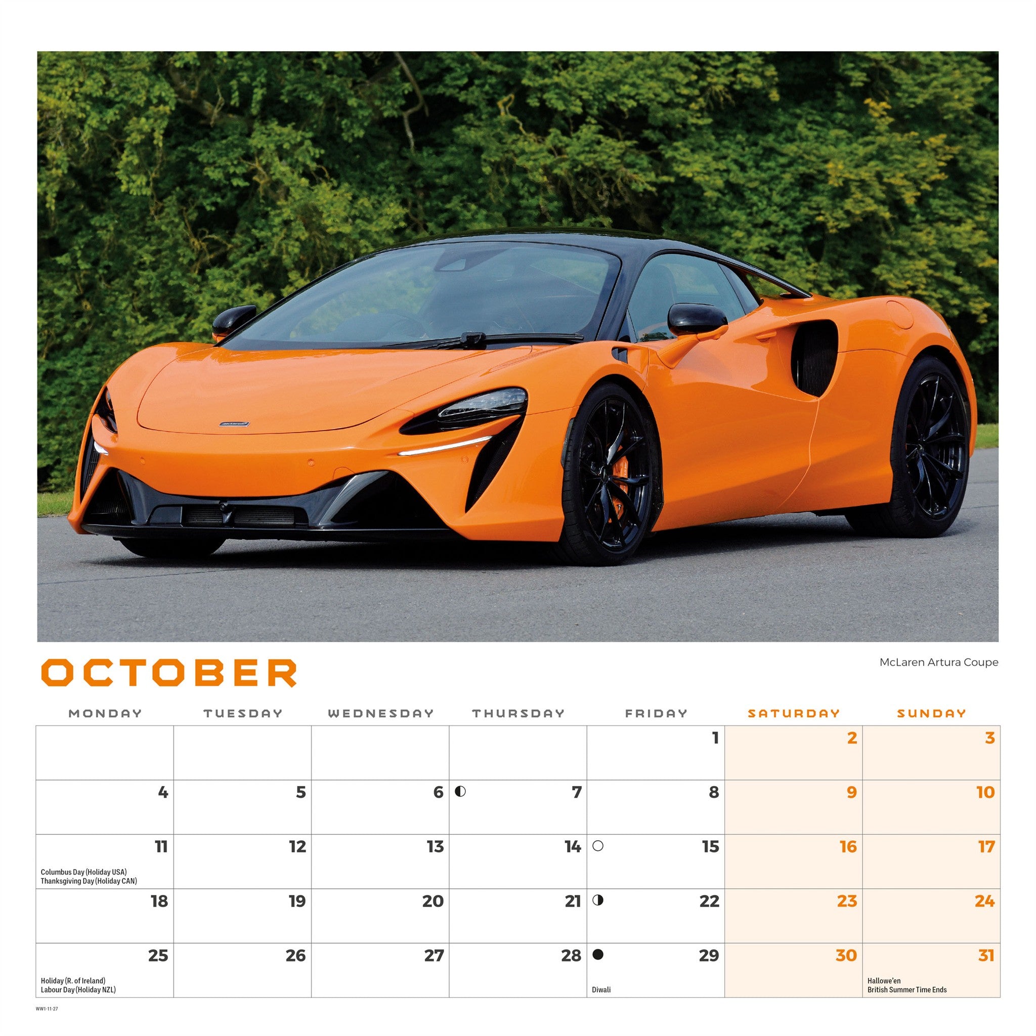 Dream Cars 2027 Wall Calendar