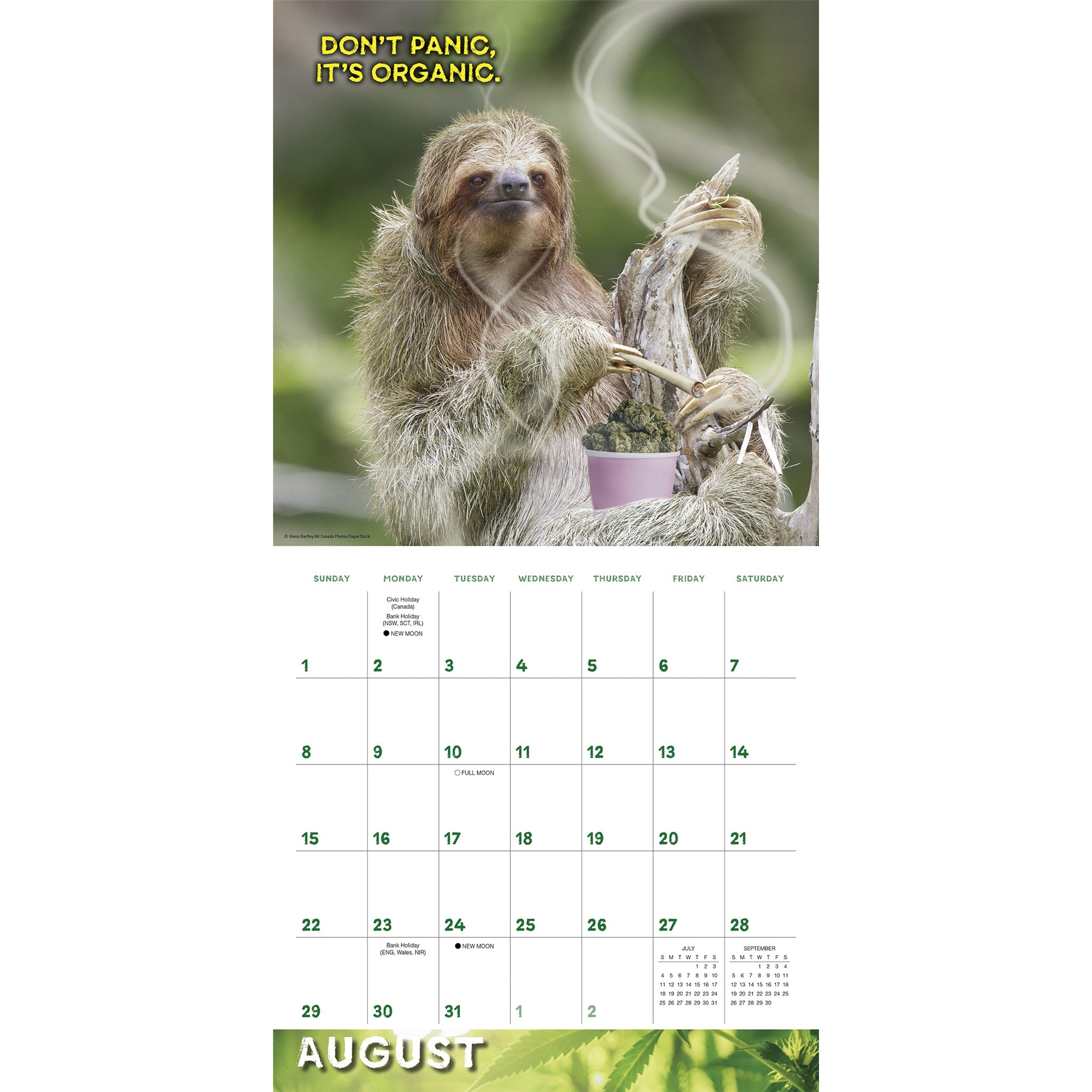 Stoner Sloths 2027 Wall Calendar