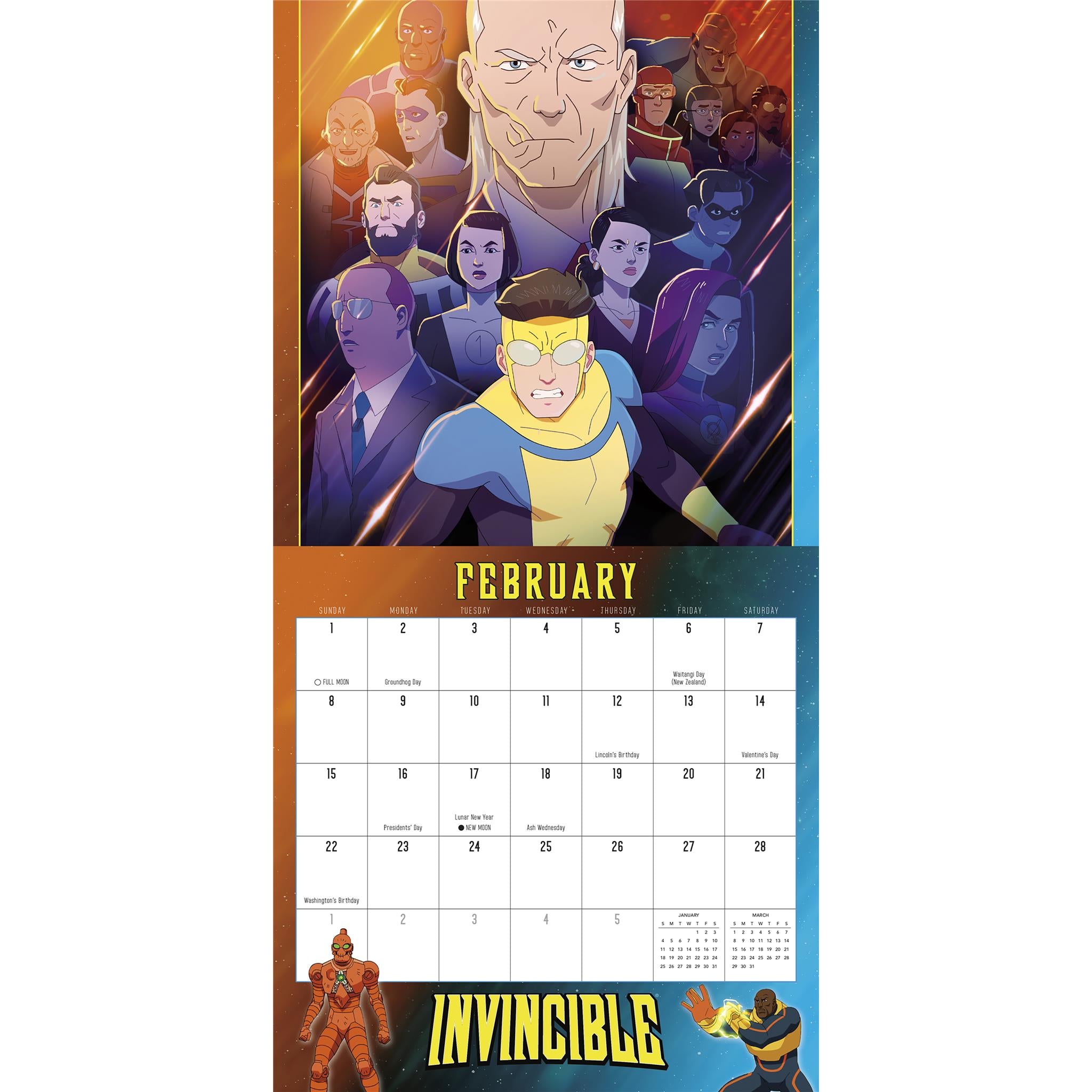 Calendrier mural Invincible 2026 - Disponible uniquement en ligne