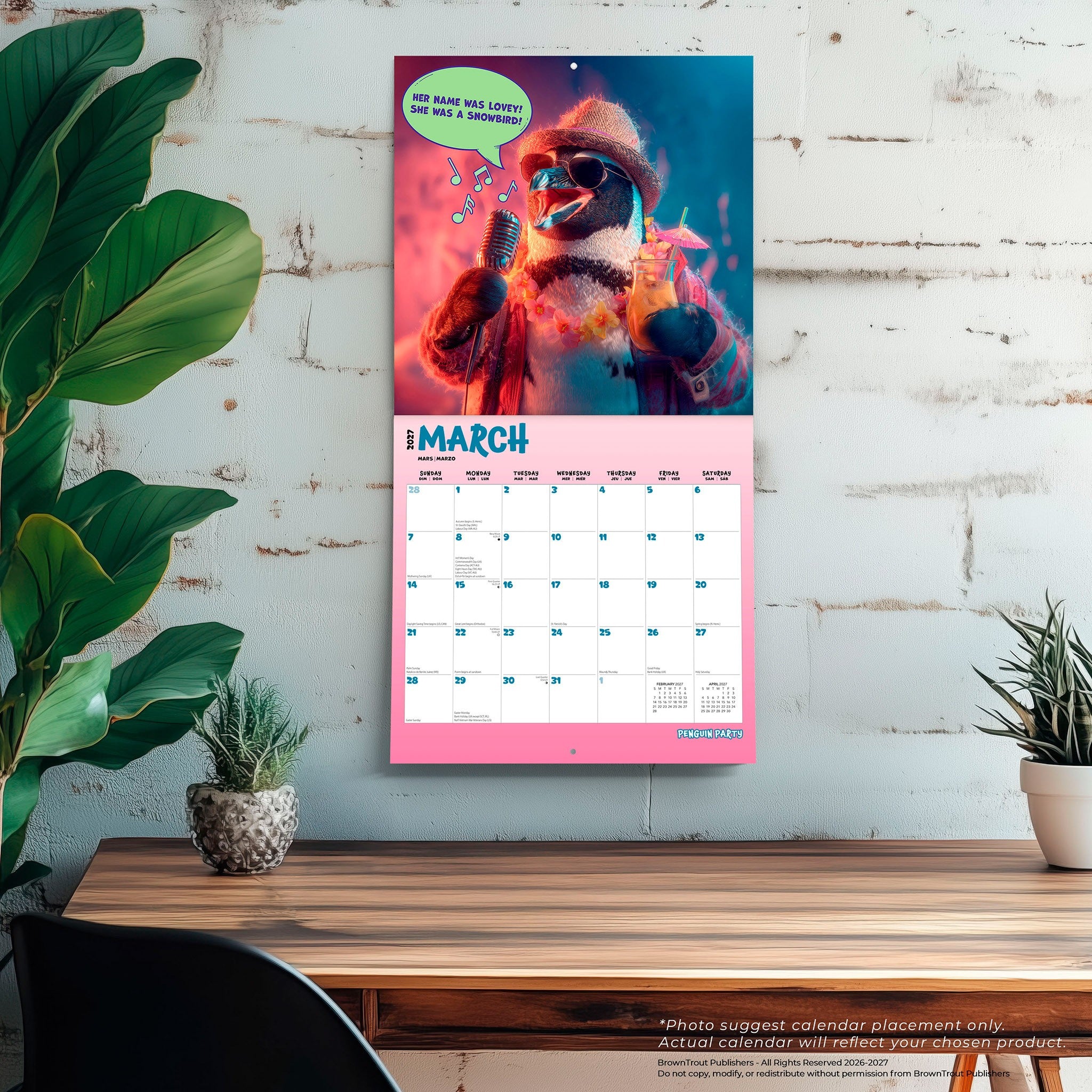 Penguin Party 2027 Wall Calendar