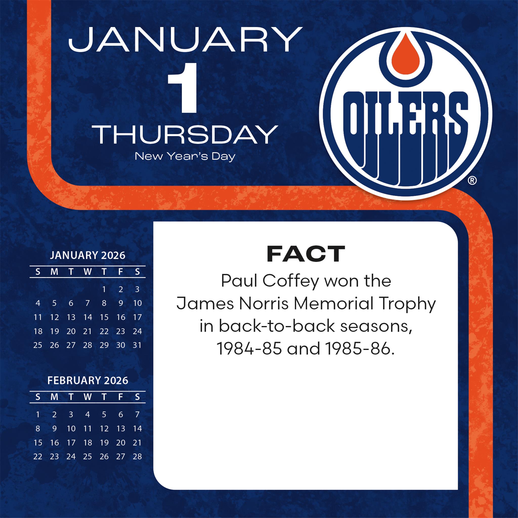 Calendrier 2026 des Oilers d'Edmonton (NHL)