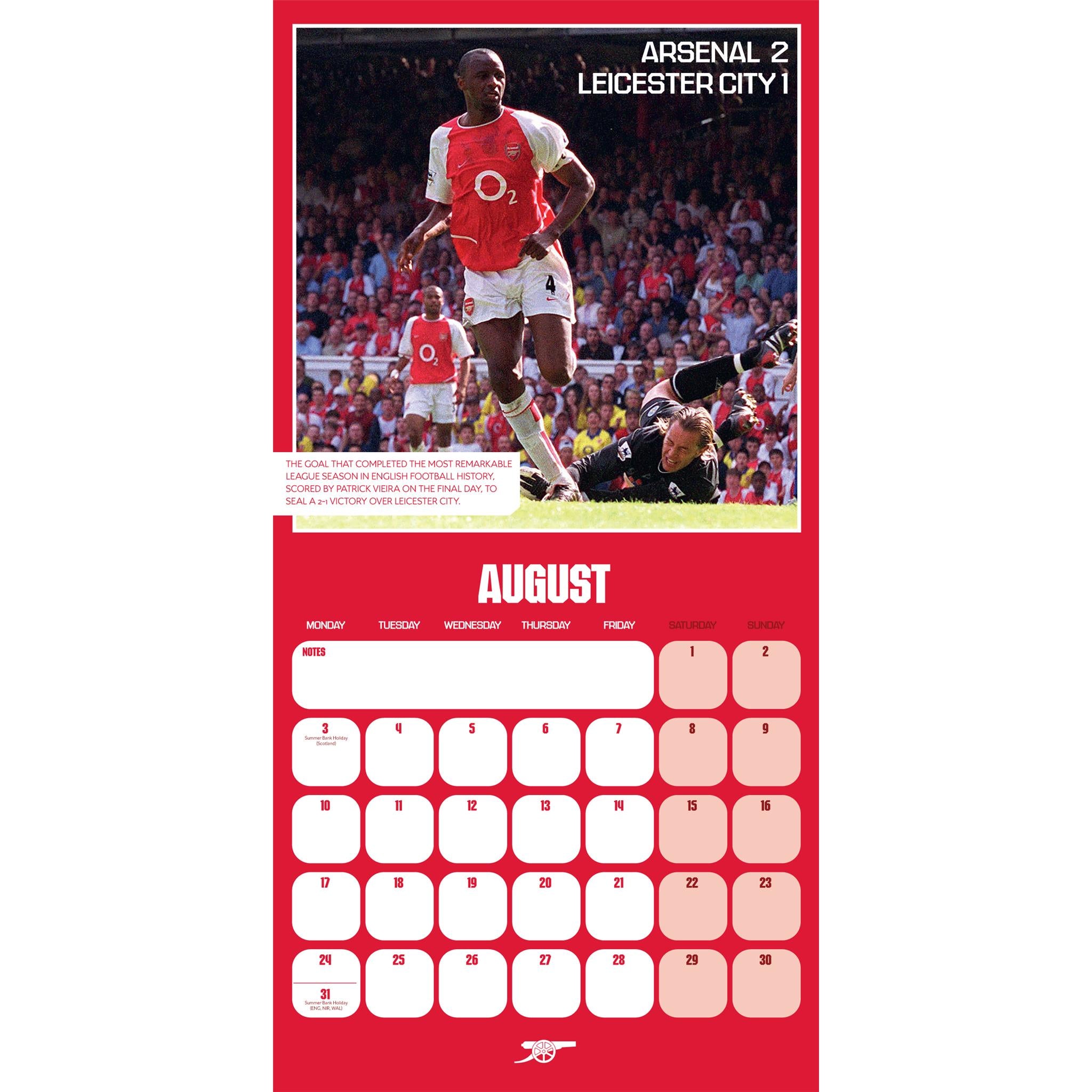 Calendrier mural Arsenal 2026