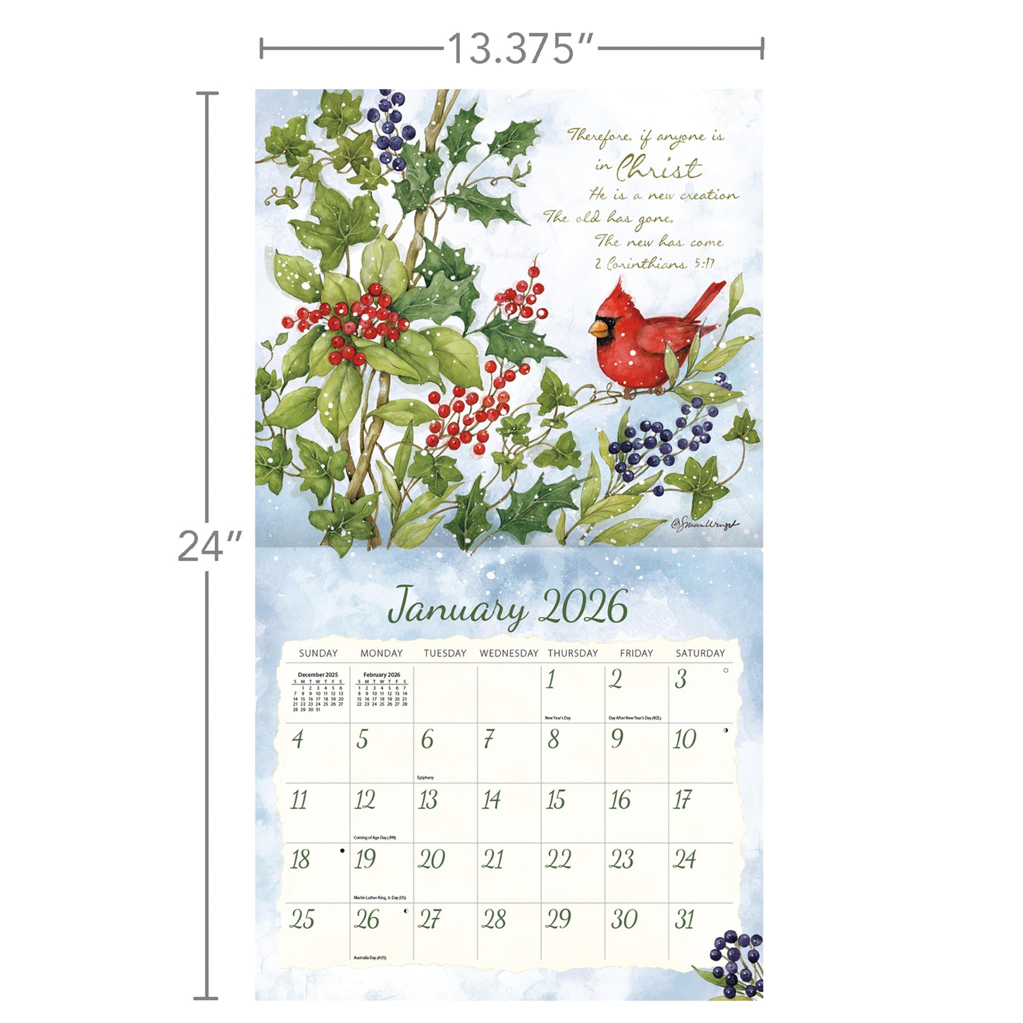 Natures Grace 2026 Wall Calendar