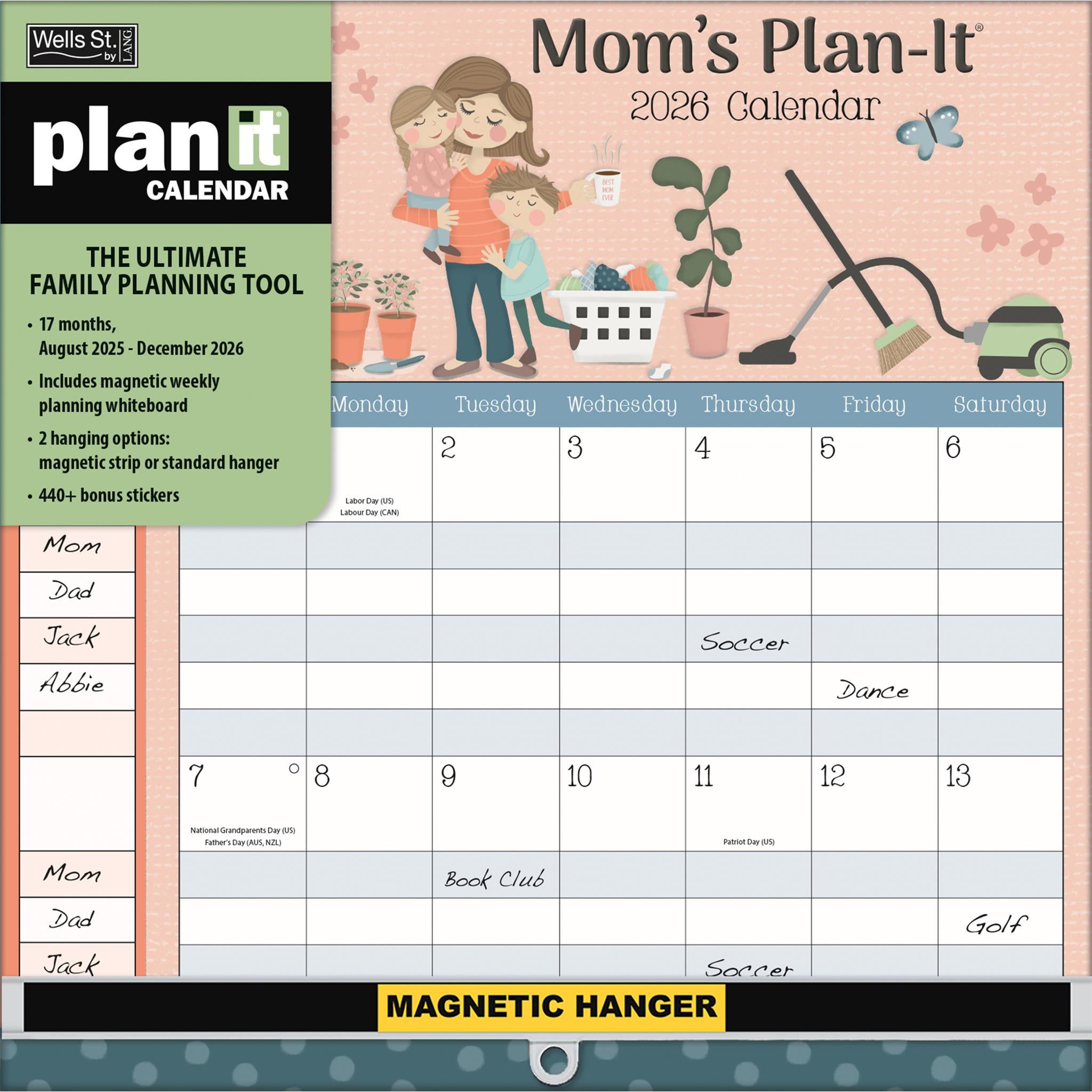 Calendrier mural Moms Plan It 2025-2026 - Disponible uniquement en ligne