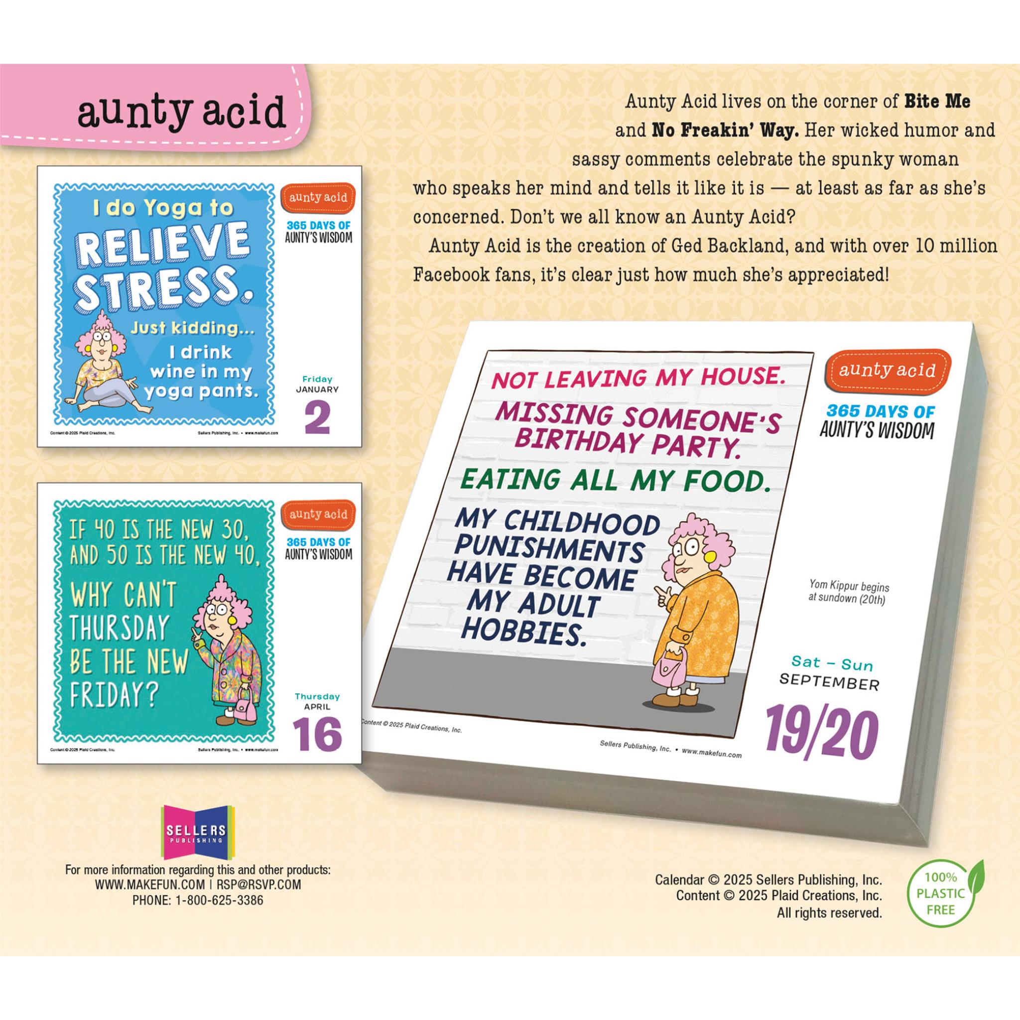 Calendrier de la boîte Aunty Acid 2026