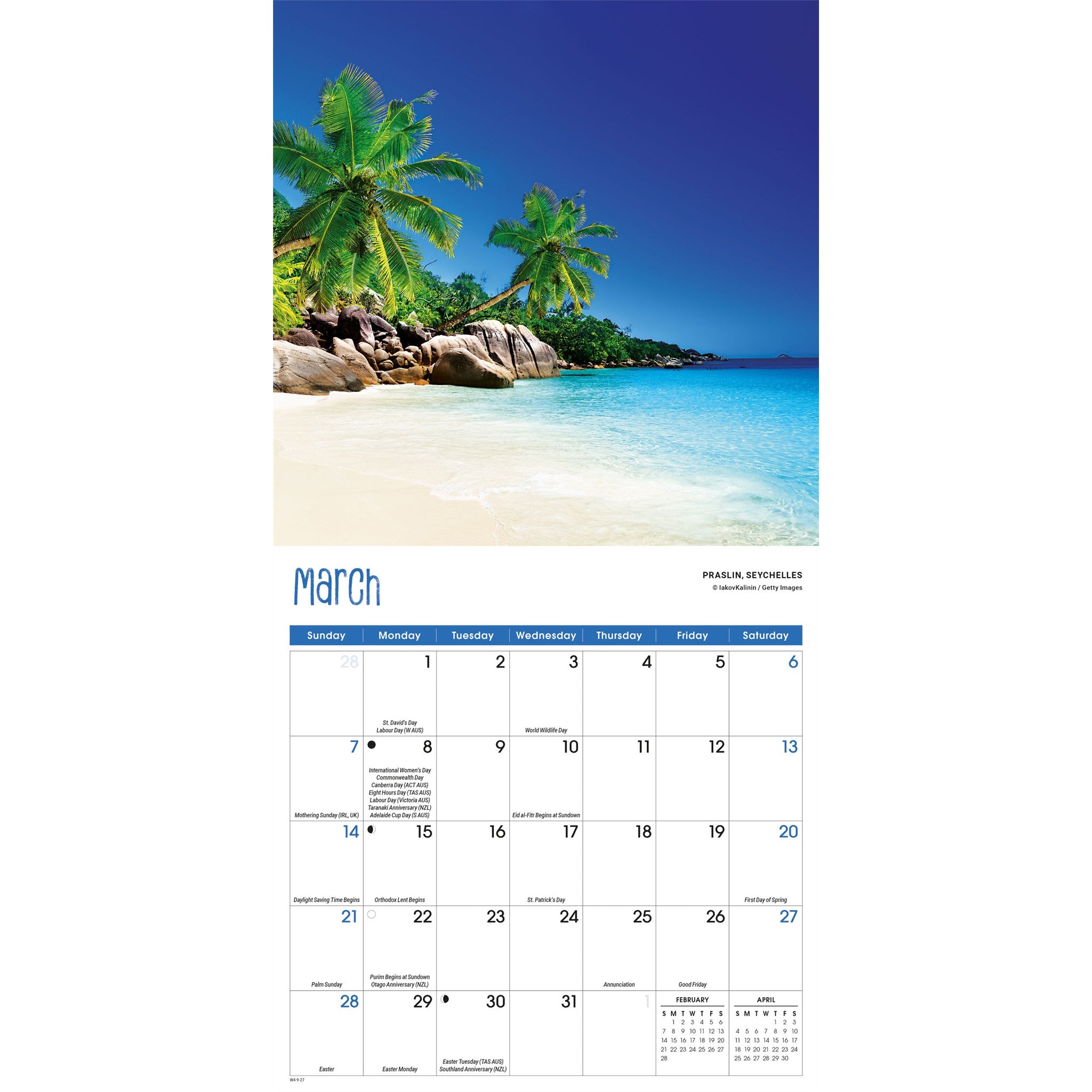 Mini calendrier Plages 2027