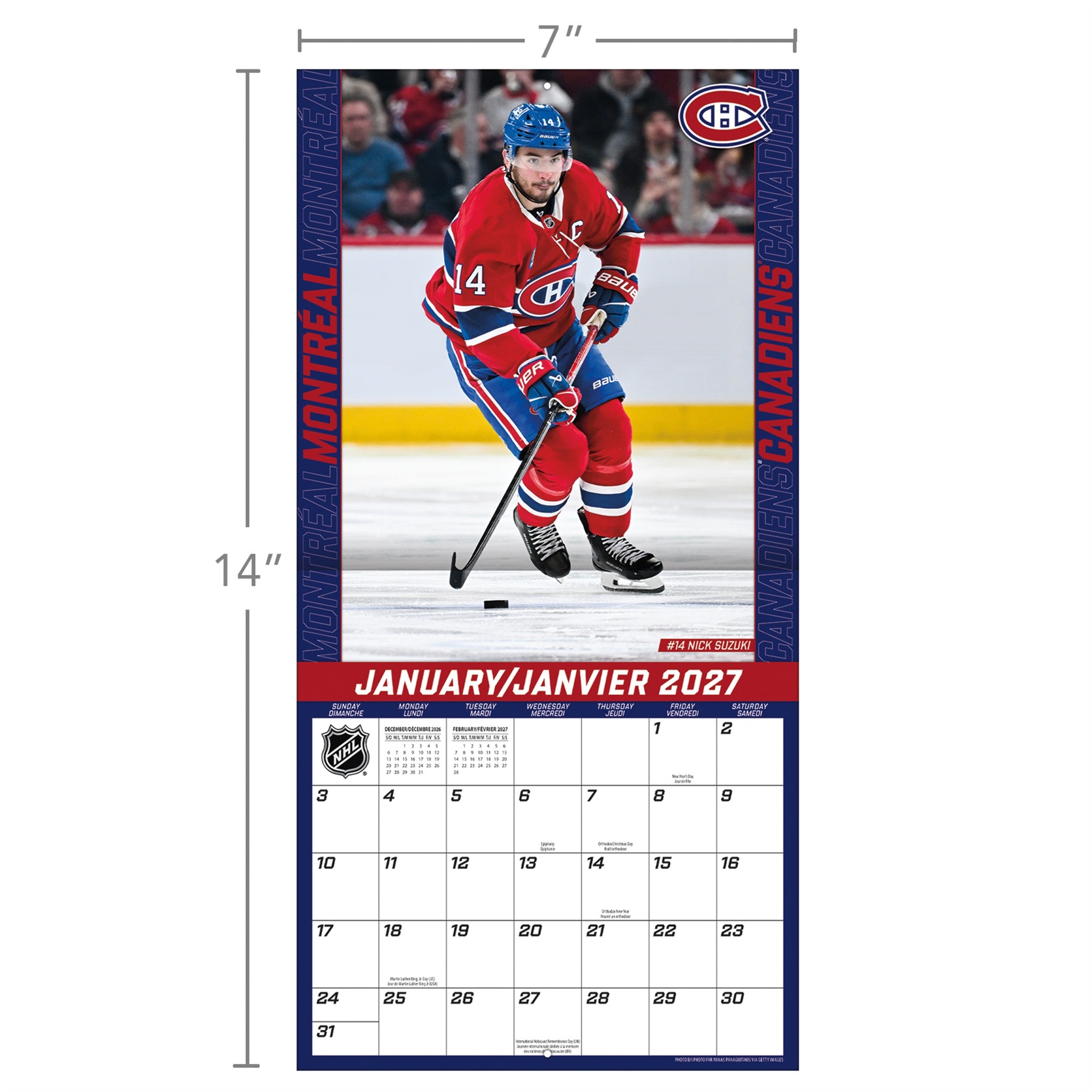 NHL Montreal Canadiens 2027 Mini Calendar