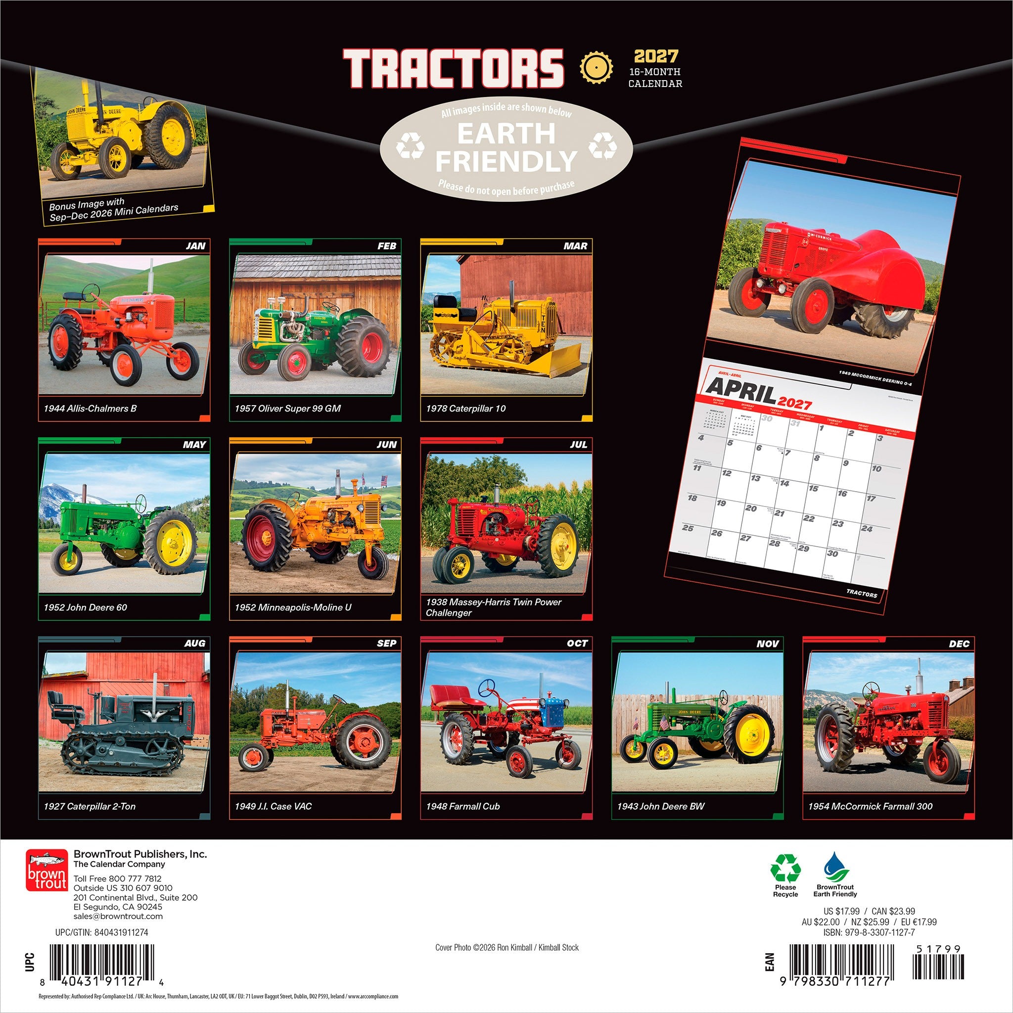 Tractors 2027 Wall Calendar - Online Only