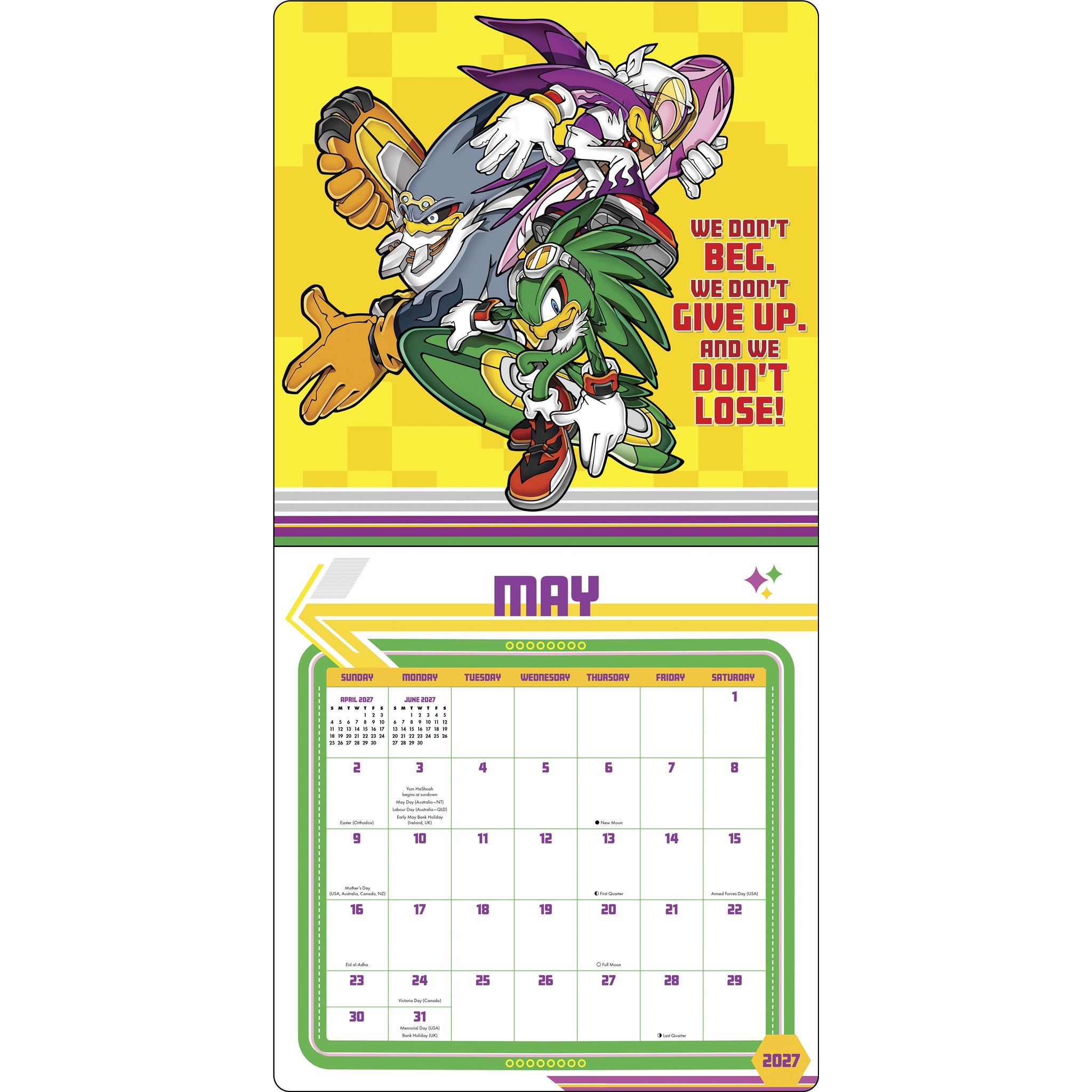 Sonic the Hedgehog 2027 Wall Calendar