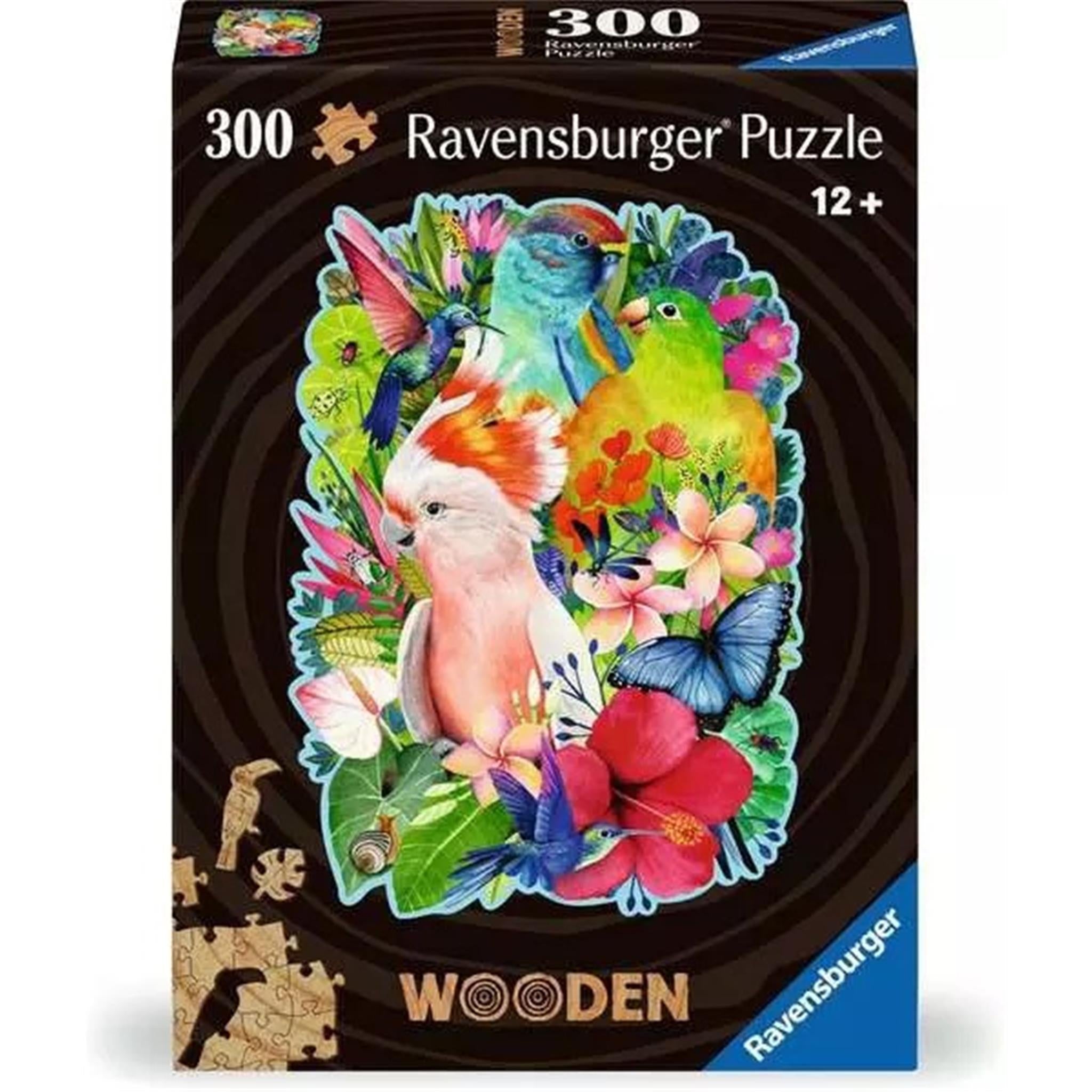 Puzzle en bois Ravensburger de 300 pièces représentant de magnifiques oiseaux