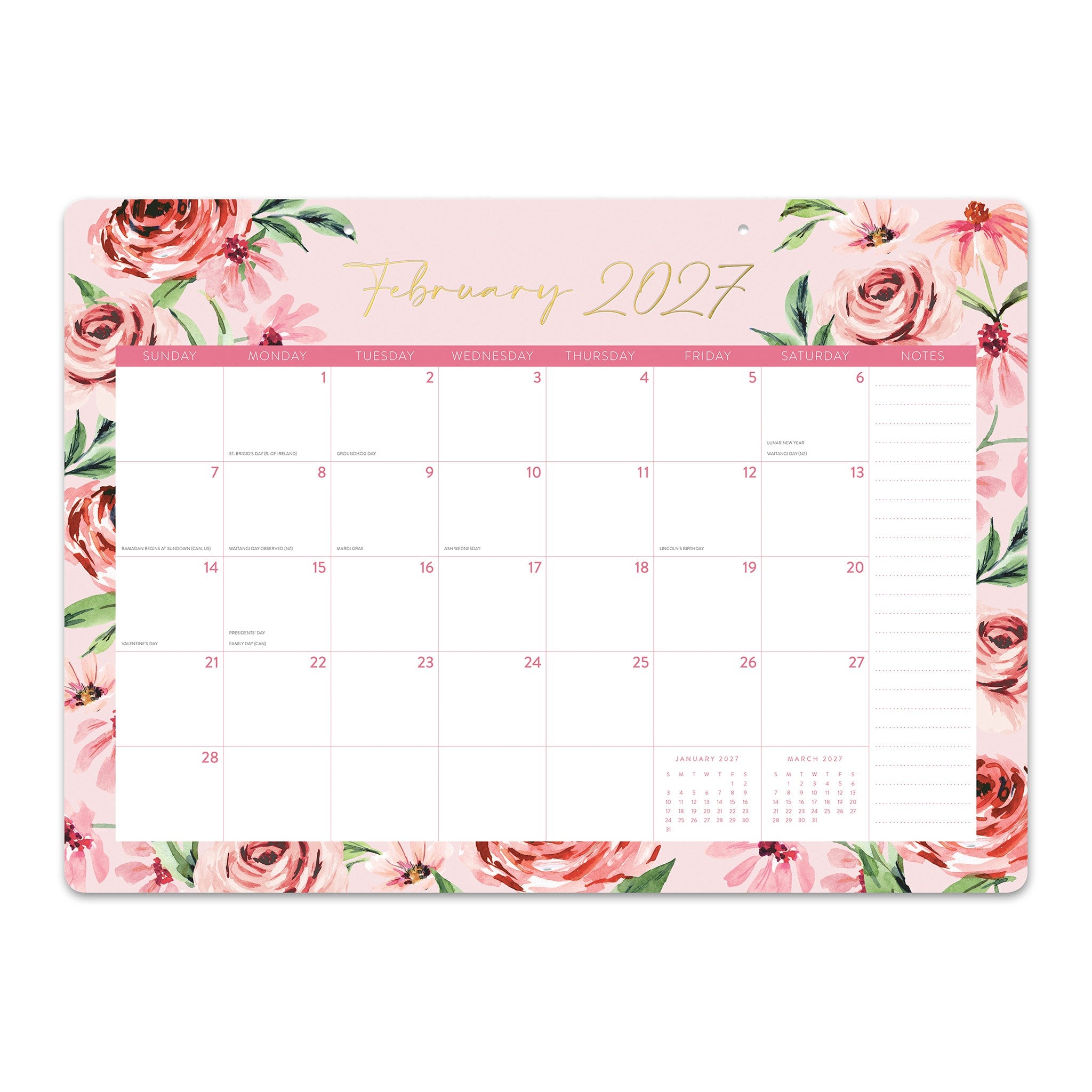 Bella Flora Decorative 2026-2027 Desk Calendar
