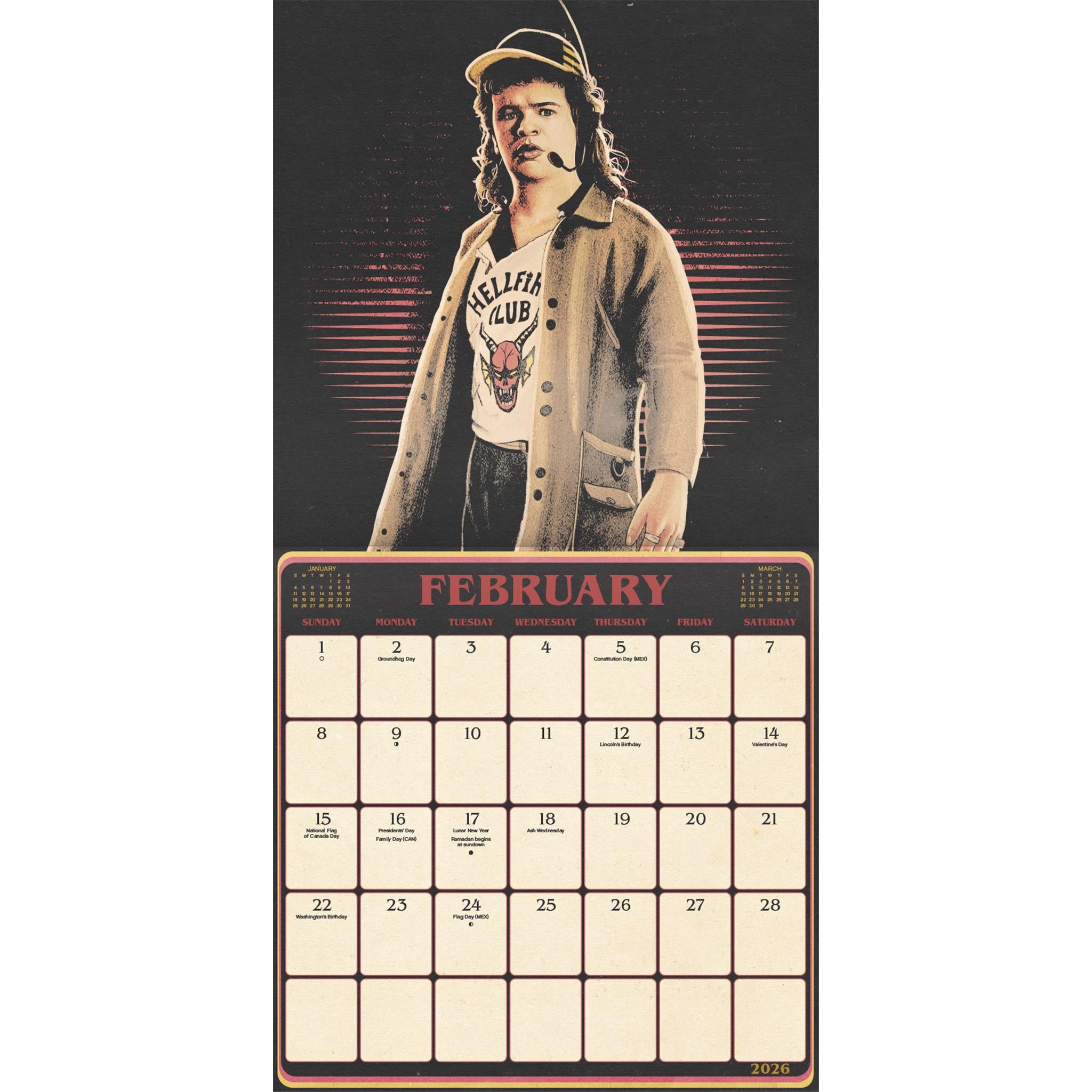 Stranger Things Exclusive with Print 2026 Deluxe Wall Calendar