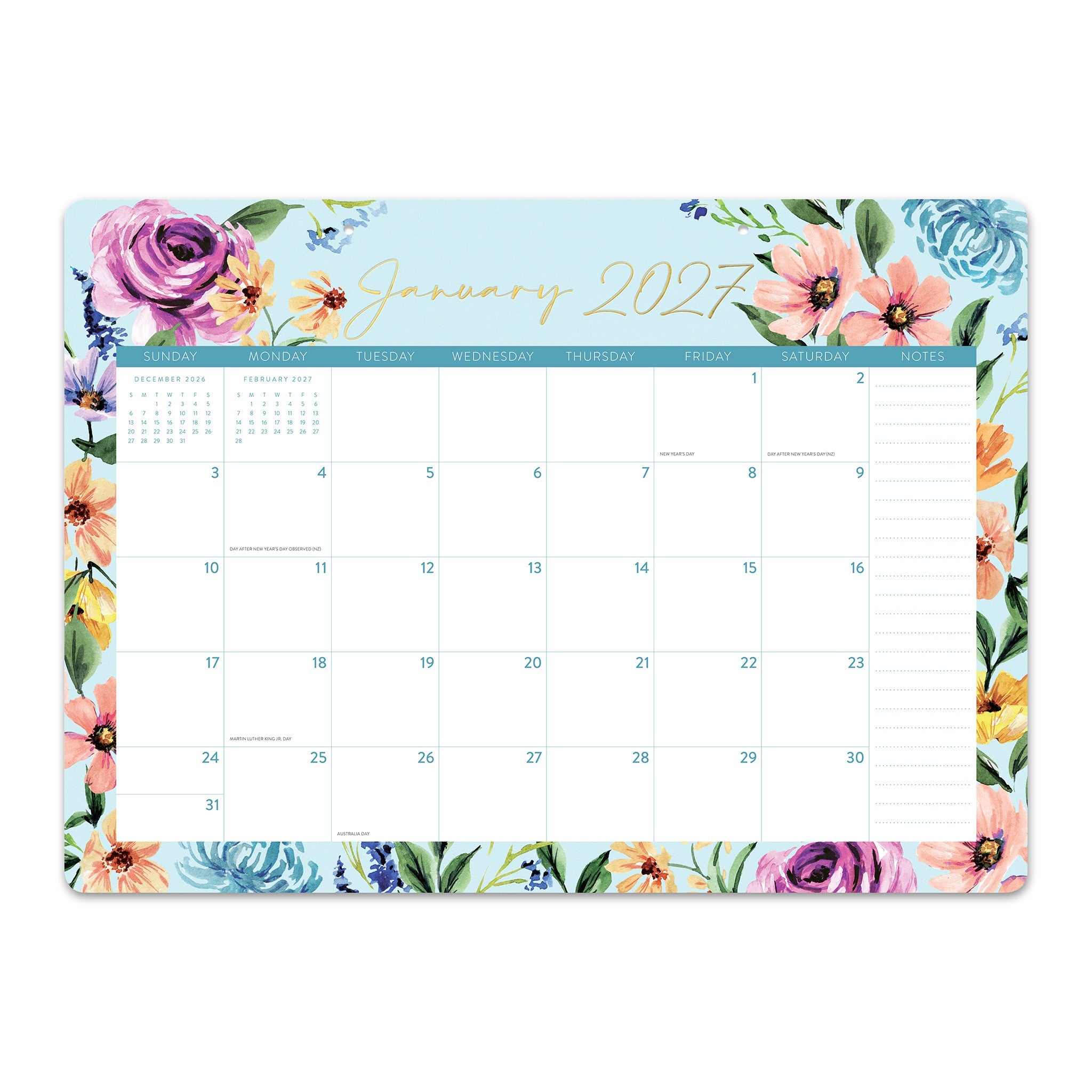 Bella Flora Decorative 2026-2027 Desk Calendar