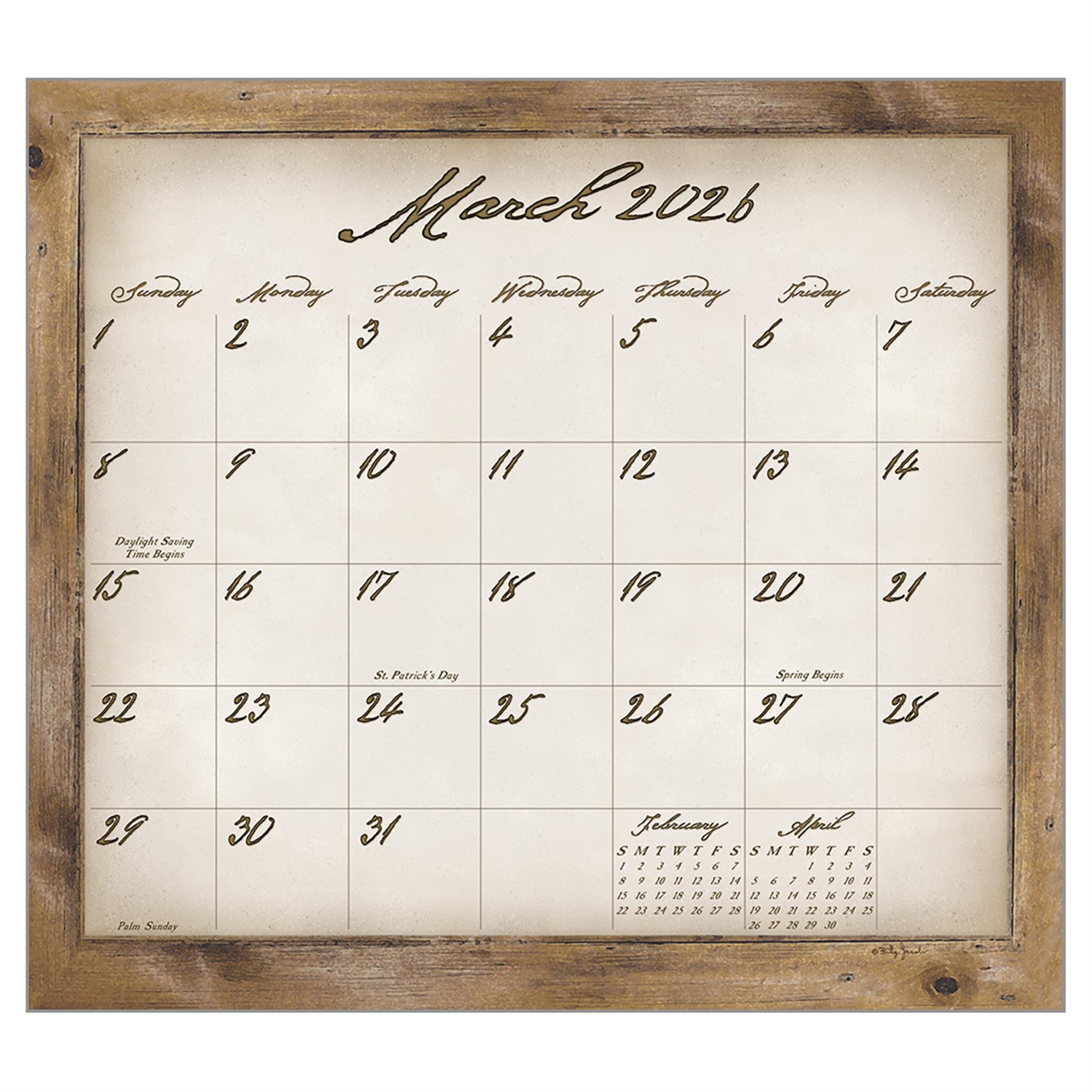 Calendrier mural de luxe Simple Treasures 2026 - Disponible uniquement en ligne