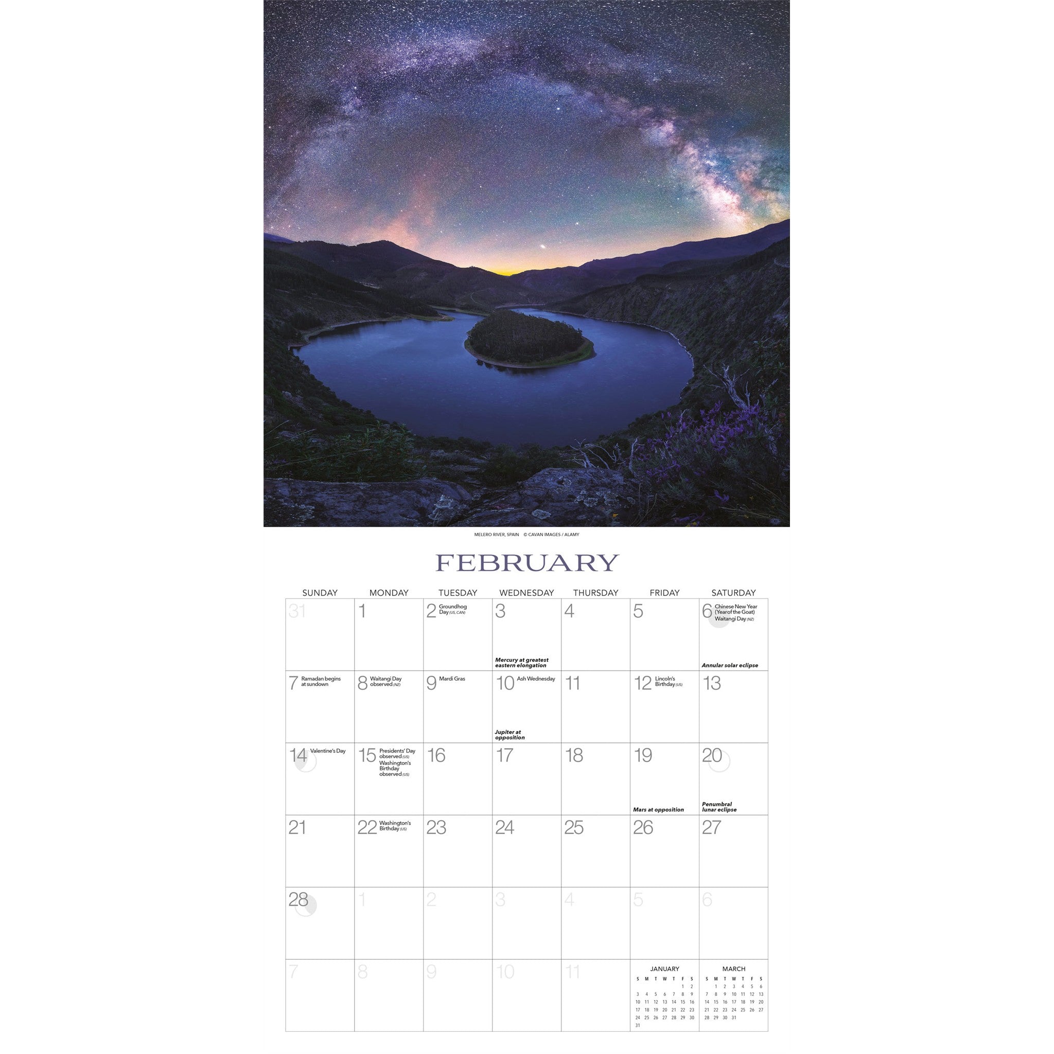 Calendrier mural Galaxie d'Étoiles 2027