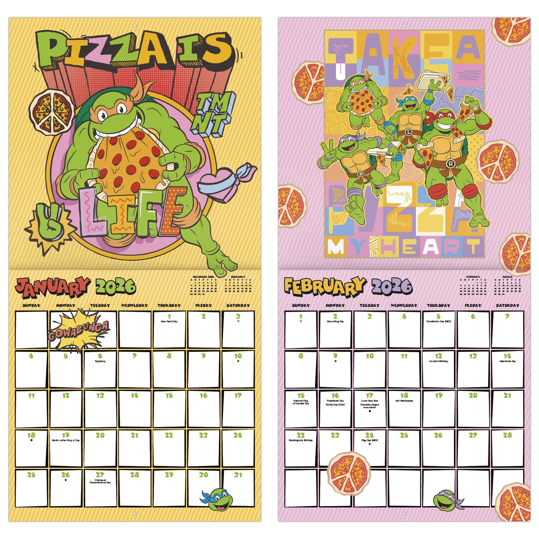 Teenage Mutant Ninja Turtles 2026 Wall Calendar
