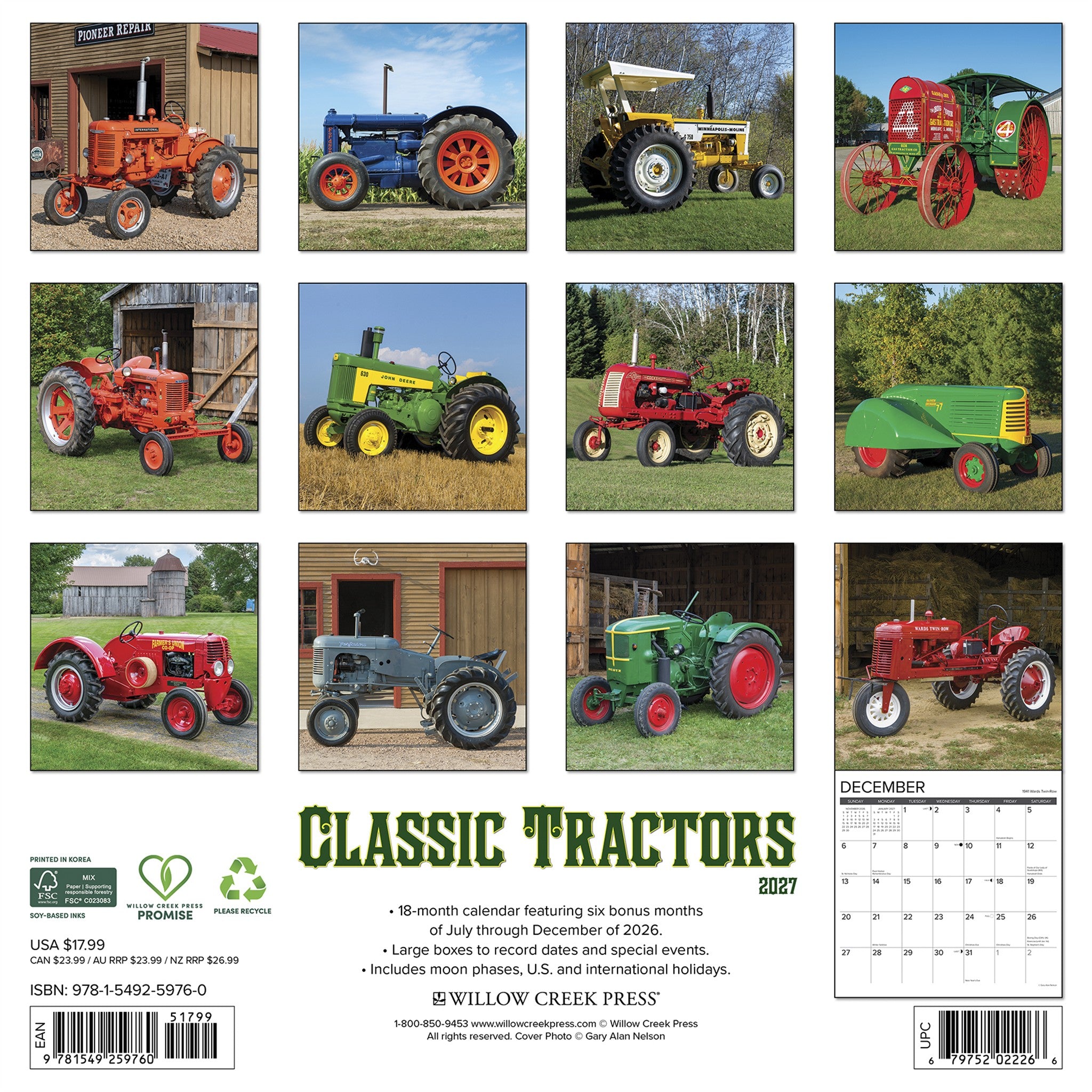 Classic Tractors 2027 Wall Calendar