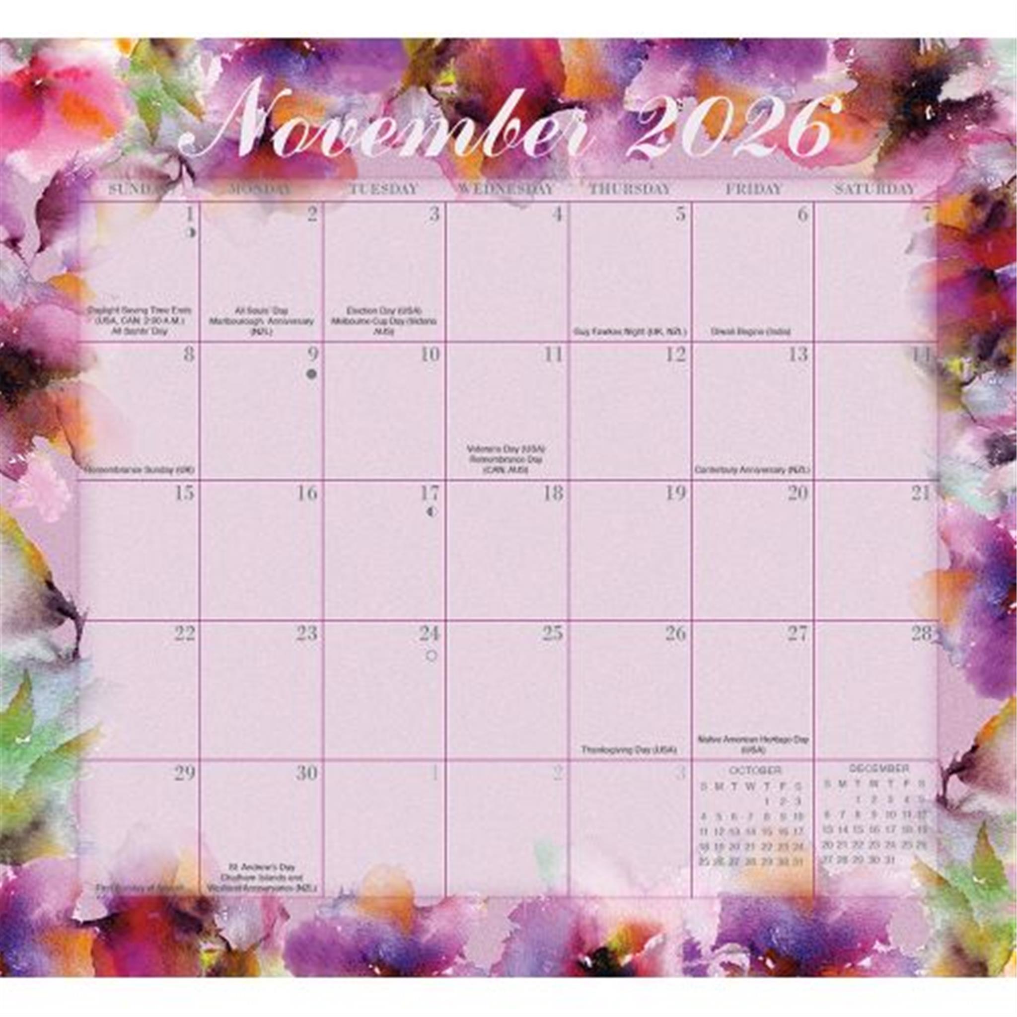 Calendrier mural exclusif Floral Jumbo Magic Grip 2025-2026
