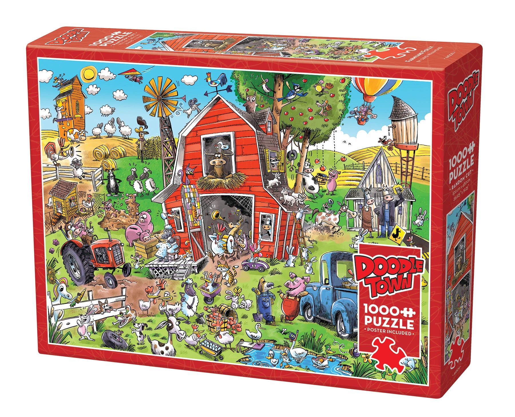 Farmyard Folly DoodleTown 1000 Piece Puzzle - Online Only