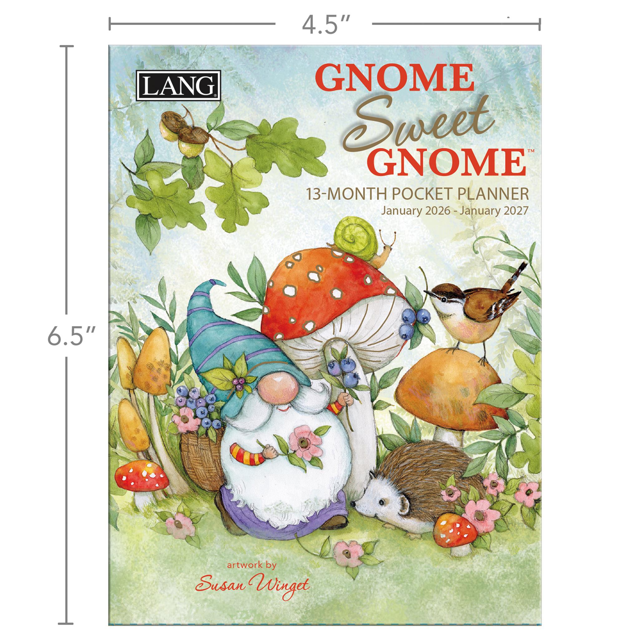 Gnome Sweet Gnome 2026 Monthly Pocket Planner