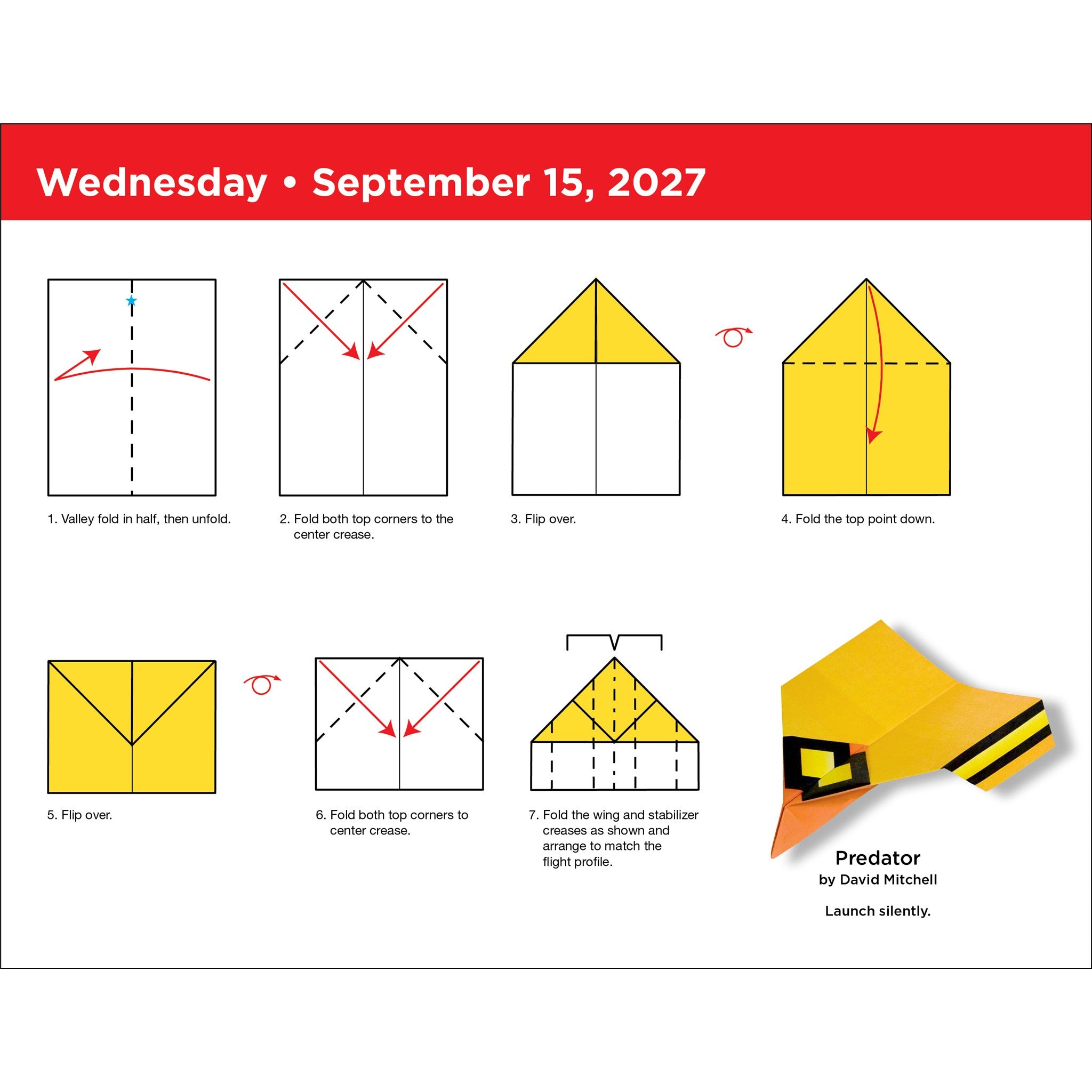 Paper Airplane Fold-A-Day 2027 Box Calendar