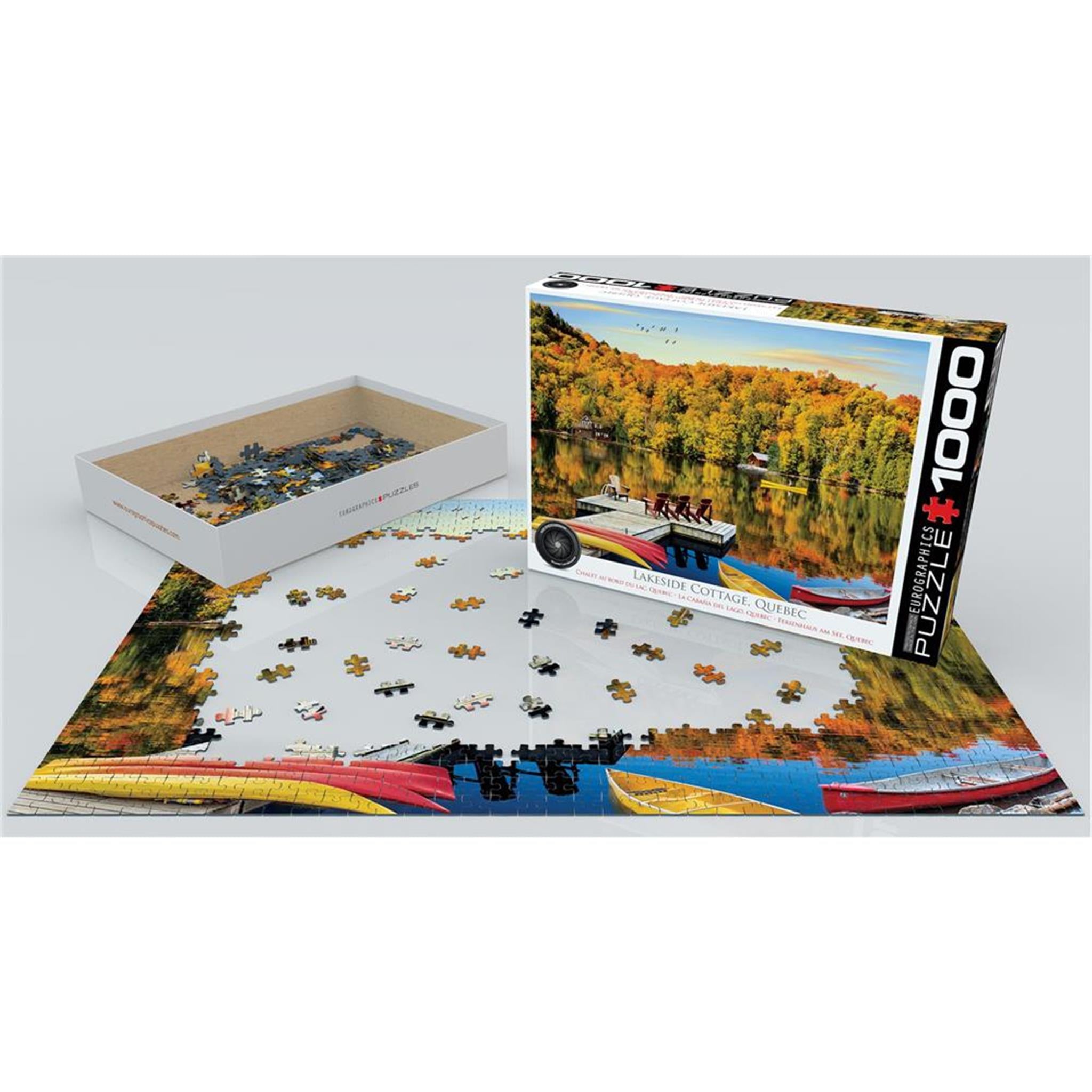 Puzzle de 1000 pièces « Chalet au bord du lac, Québec » - Disponible uniquement en ligne
