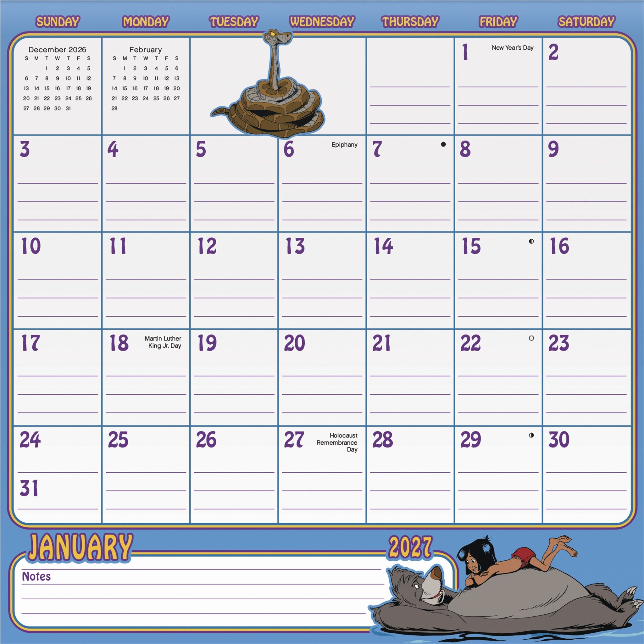 Disney Classic Family Magnetic 2027 Wall Calendar - Online Only