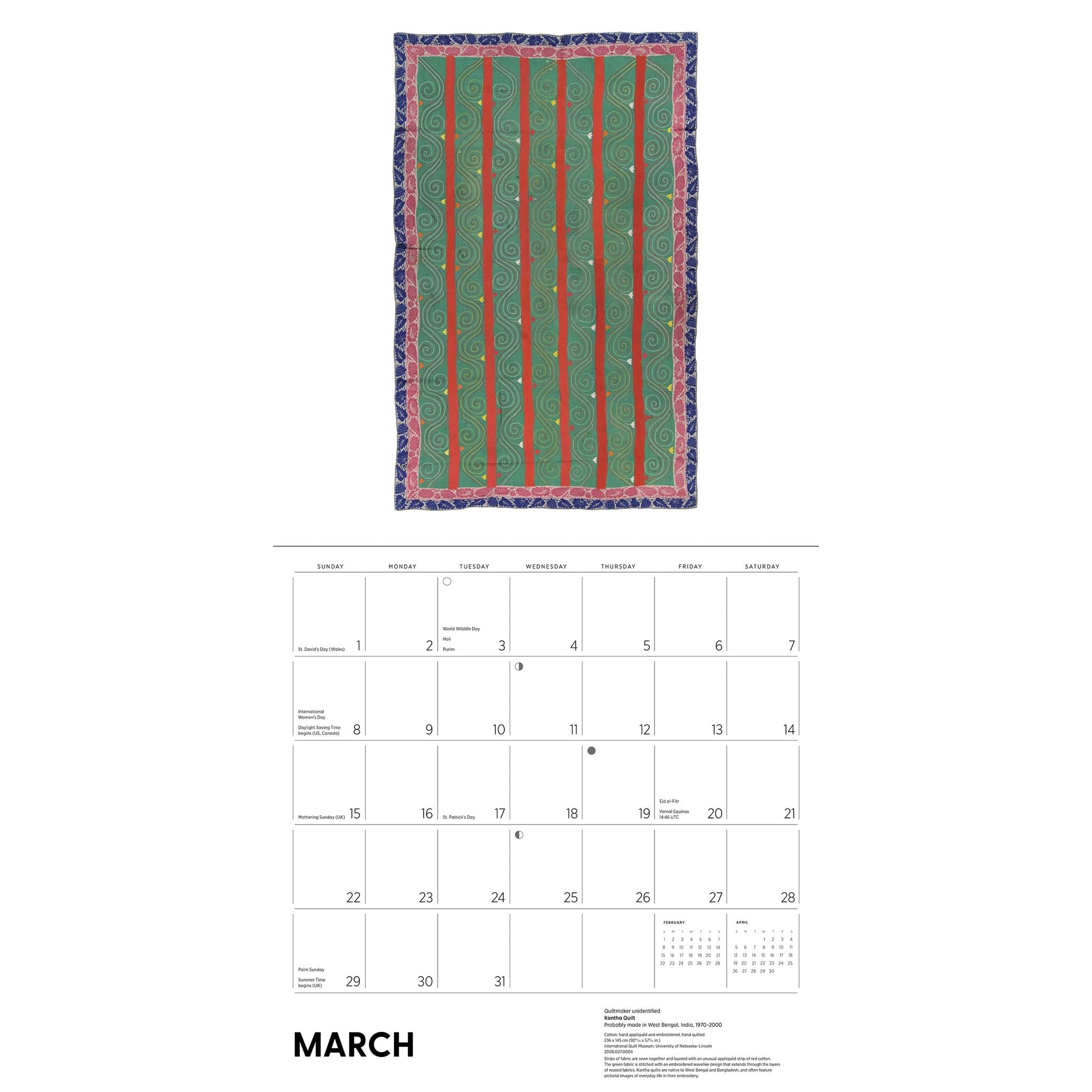 Antique Quilts 2026 Wall Calendar - Online Only