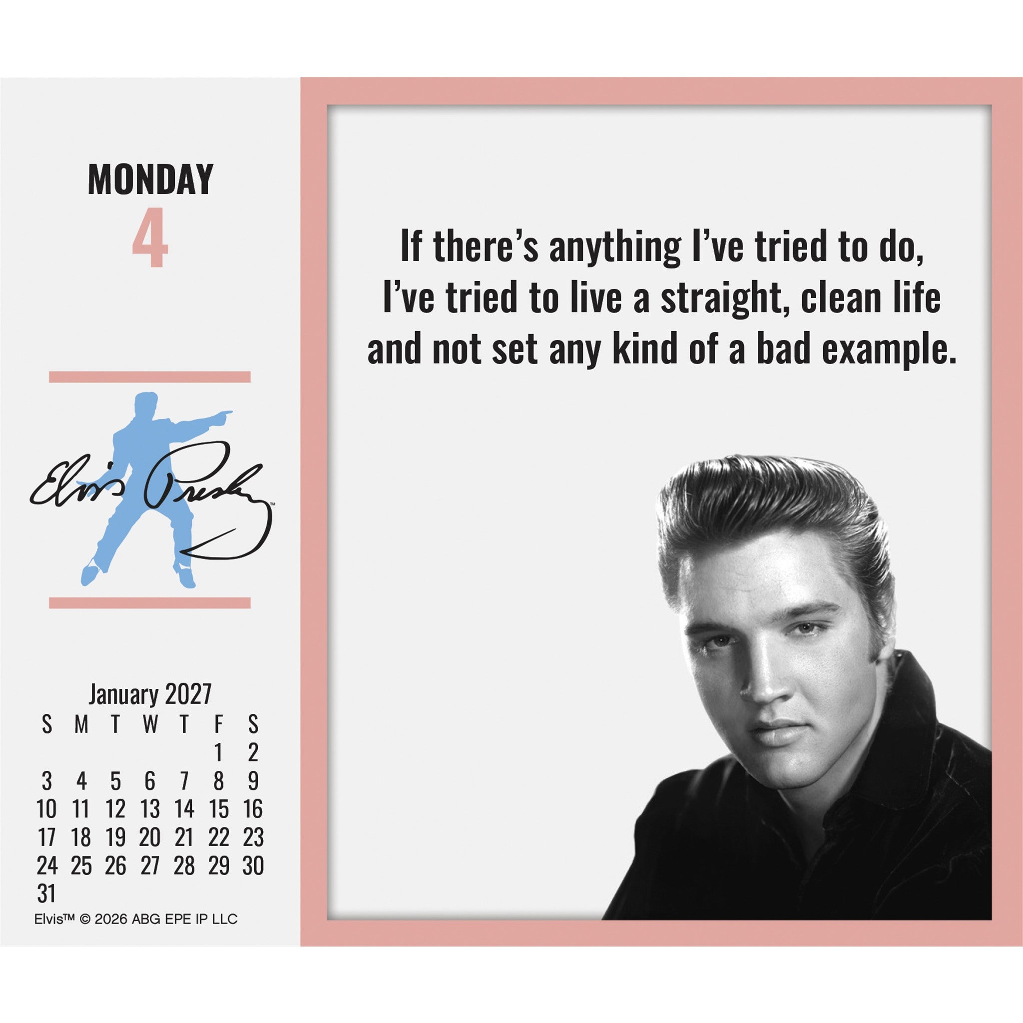 Elvis Presley 2027 Box Calendar