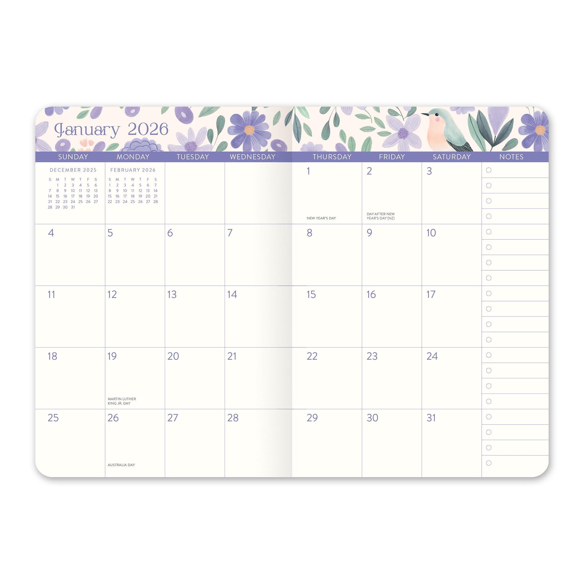 Birds and Blooms 2025-2026 Monthly Pocket Planner Calendar - Online Only