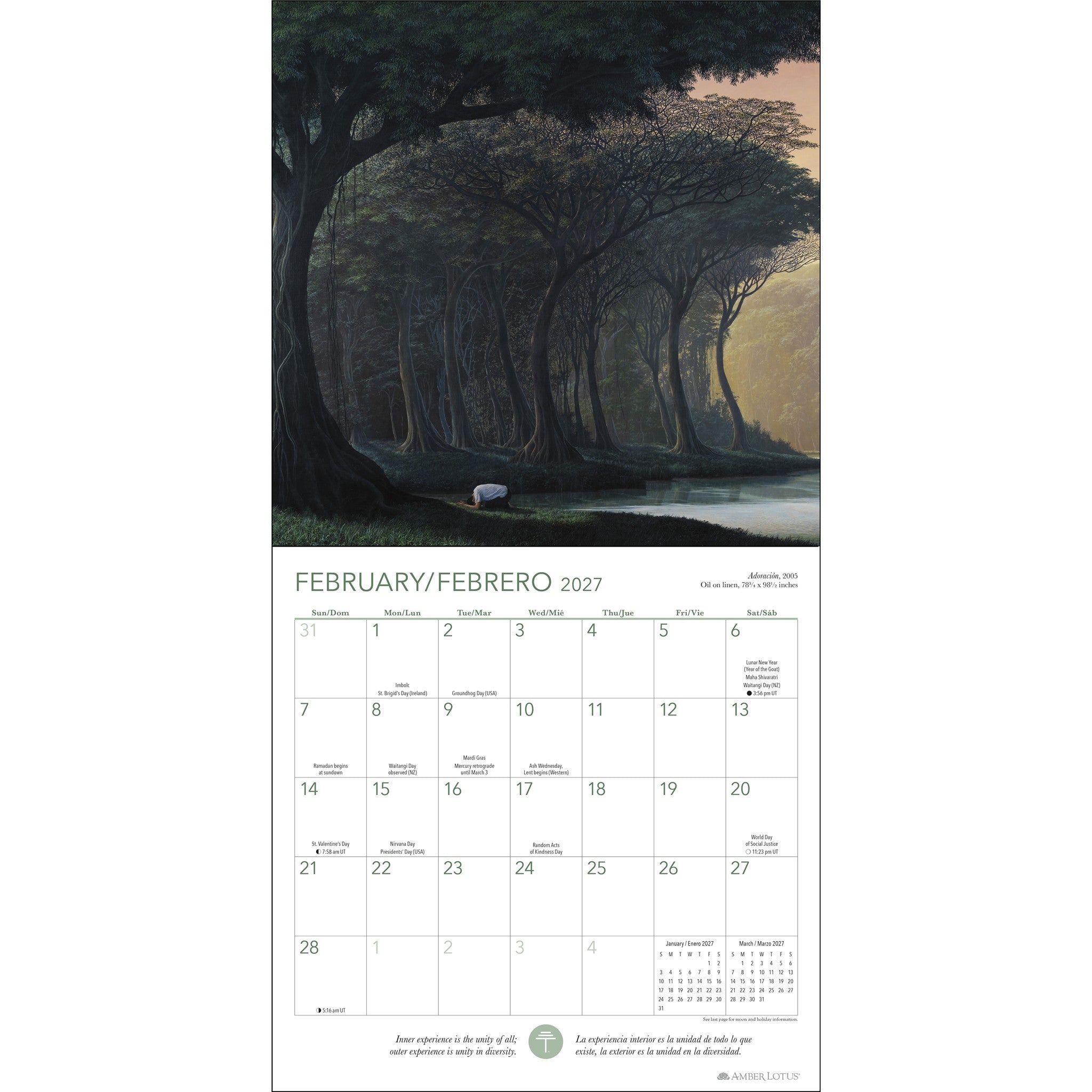 Calendrier Mural Méditations en Forêt 2027