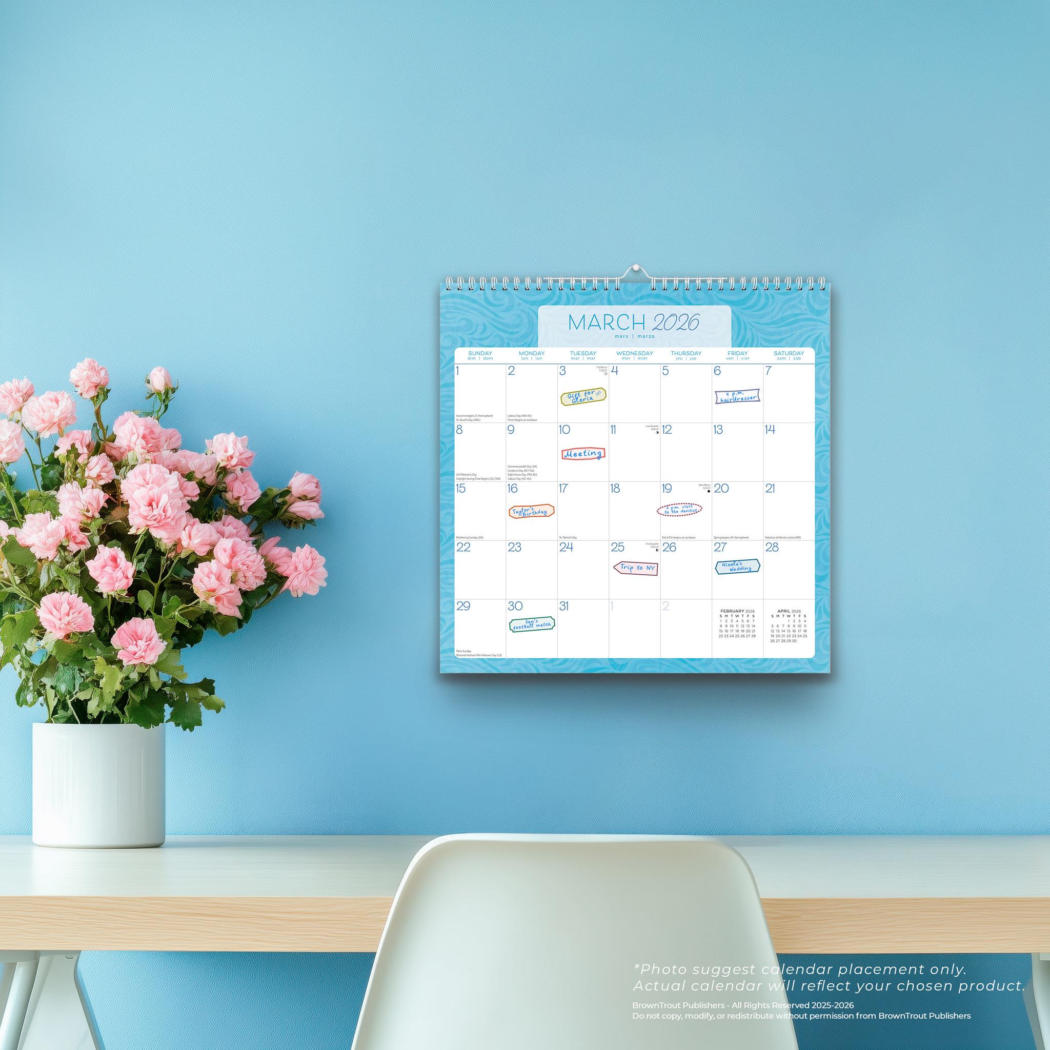 Calendrier mural Seaside Currents 2026