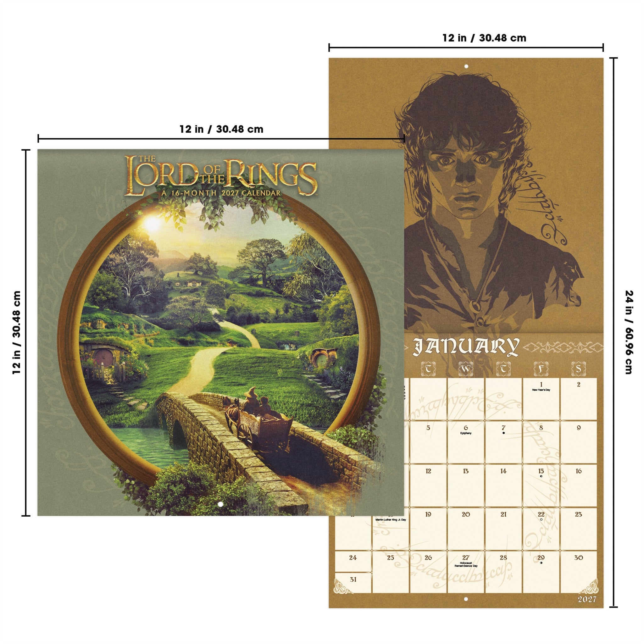 Calendrier mural 2027 Le Seigneur des Anneaux