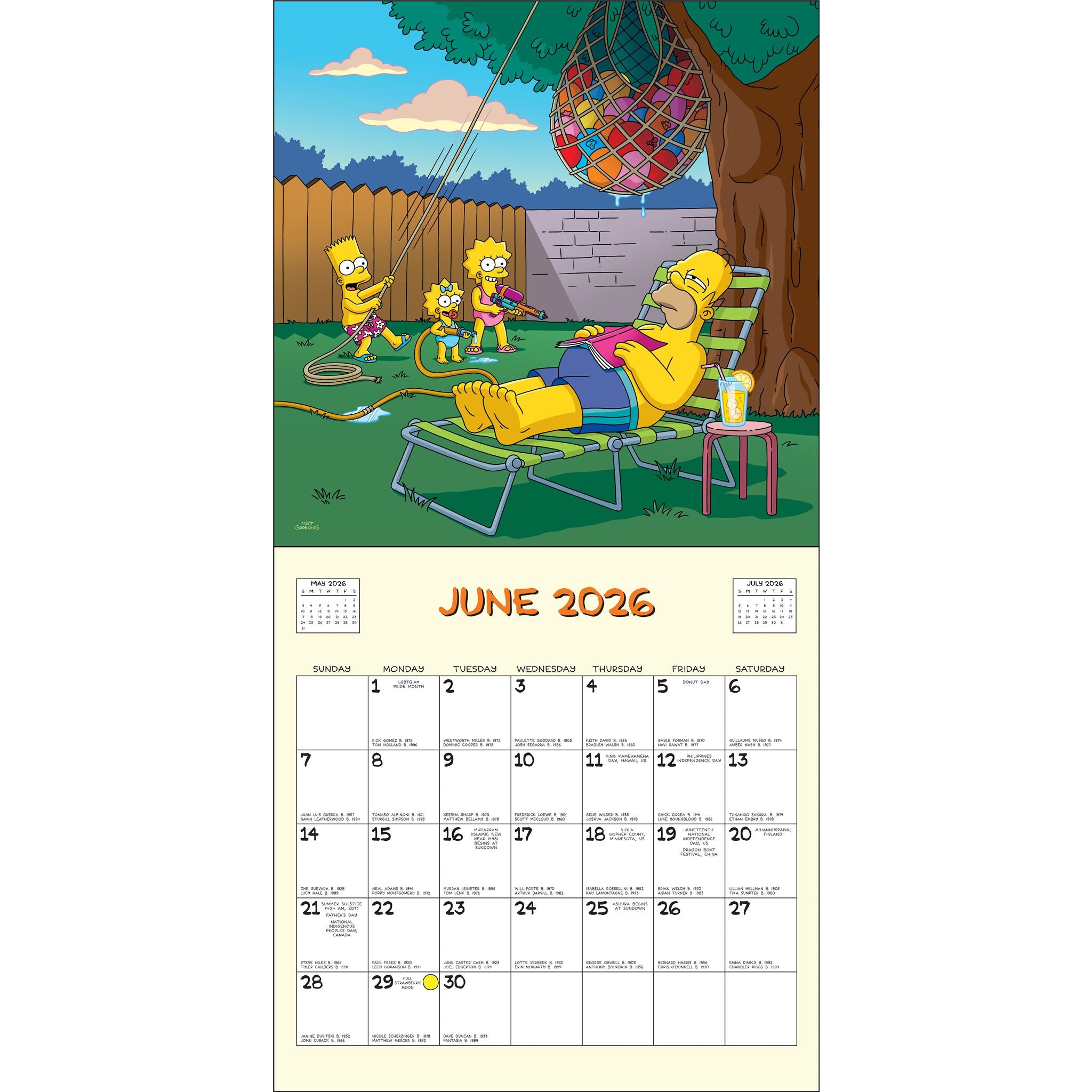 Simpsons 2026 Wall Calendar